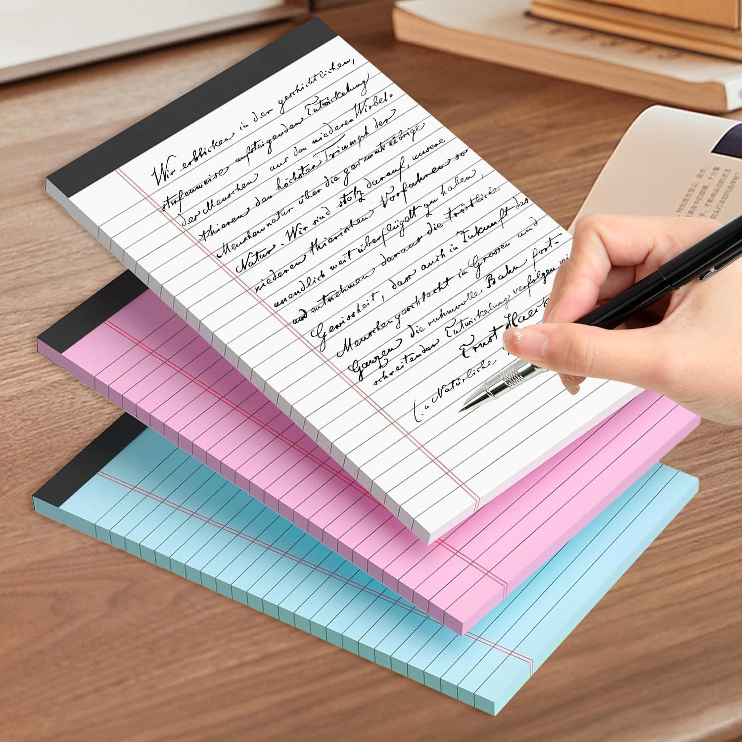 Legal Pads 3 Pack Small Note Pads 5x8 Notebook College Ruled Legal Pads Color Notepads Study Back Writing Pads Narrow Ruled Pads of Paper for School & Office Supplies 30 Sheets of Pack