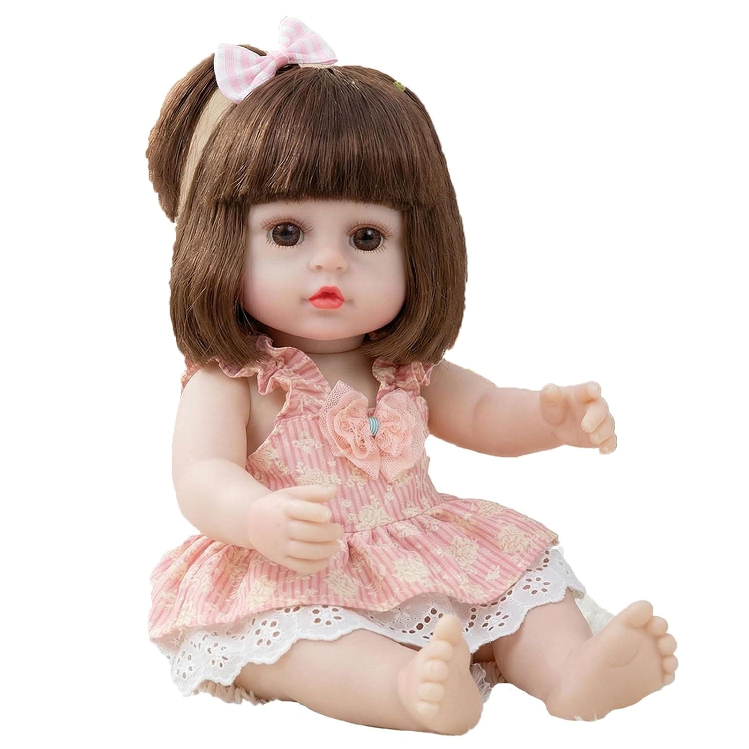 Beauenty Reborn Baby Doll,15 inch Realistic Newborn Baby Dolls - Lifelike Soft Silicone Doll Girls & Doll Clothes & Accessories for Age 3 4 5 6+ (A)