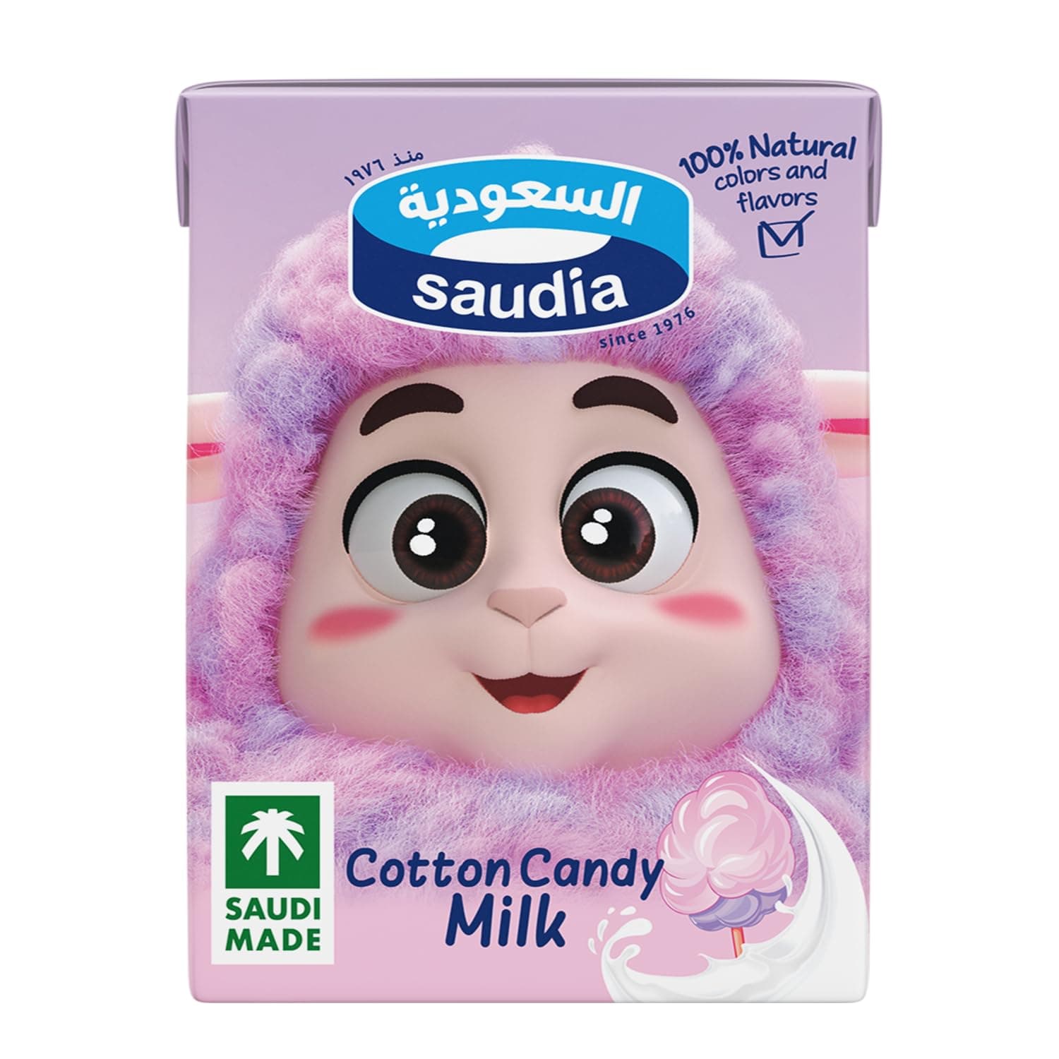 Saudia Cotton Candy Flavored Milk Drink, 200ml – Sweet Creamy Dairy Beverage, Ready-to-Drink