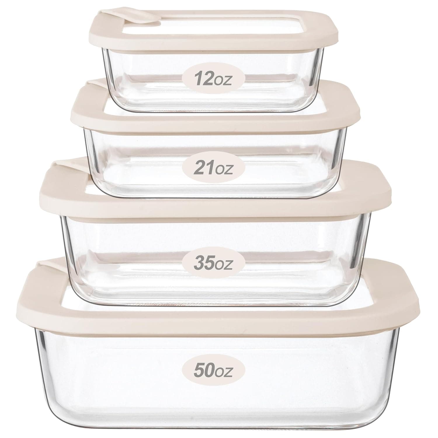 Urban Green Glass Food Storage Containers with Glass Lids, Microwave Safe Food Container Set, Aitight Meal Prep Container Set, LeakProof, 100% Plastic Free, 4 Pack
