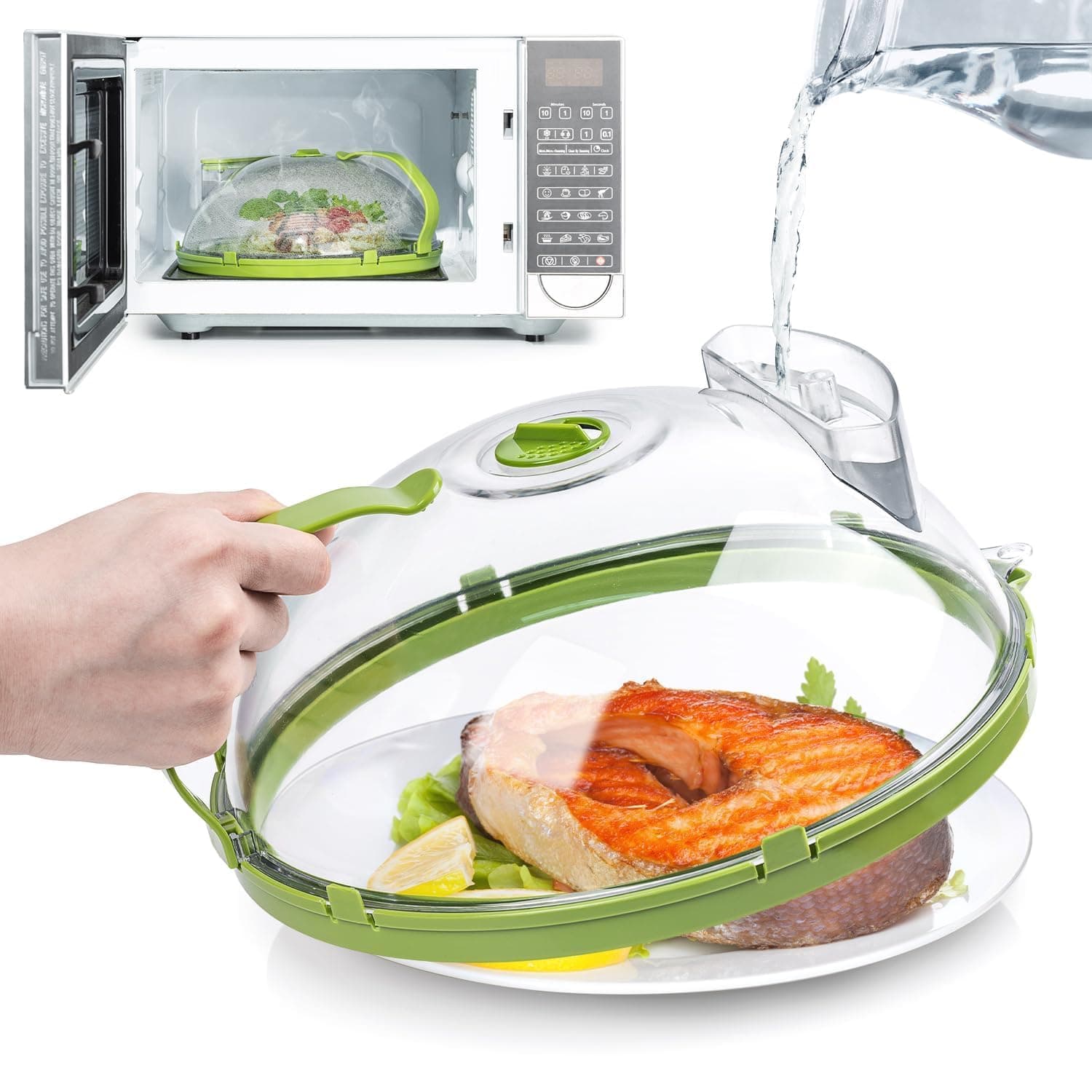 Clear Microwave Food Cover, 26 * 11cm Splatter Cover with Handle Water Storage Box, Kitchen Gadget Accessory, House Essential New Home Gift, Middle East Kitchen Must-have