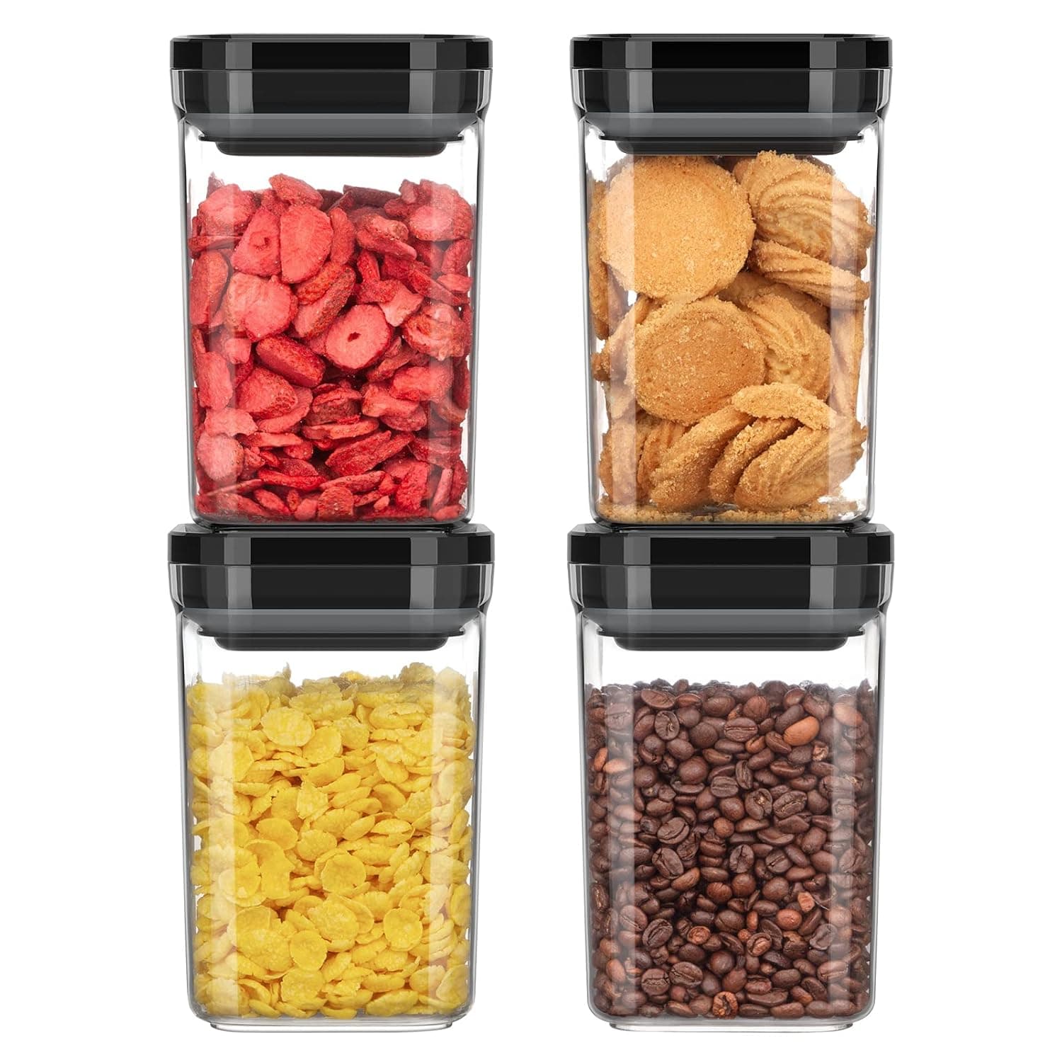 MR.SIGA 4 Pack Airtight Food Storage Container Set for Pantry Organization