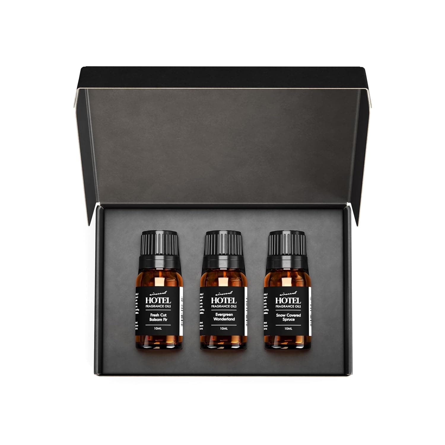 AirScent Christmas Tree Diffuser Oil 3 Pack Gift Set - 10 mL, 0.34 fl oz | Sampler Fragrance Oil Set - Evergreen Wonderland, Fresh Cut Balsam Fir and Snow Covered Spruce - Holiday Pine Scents