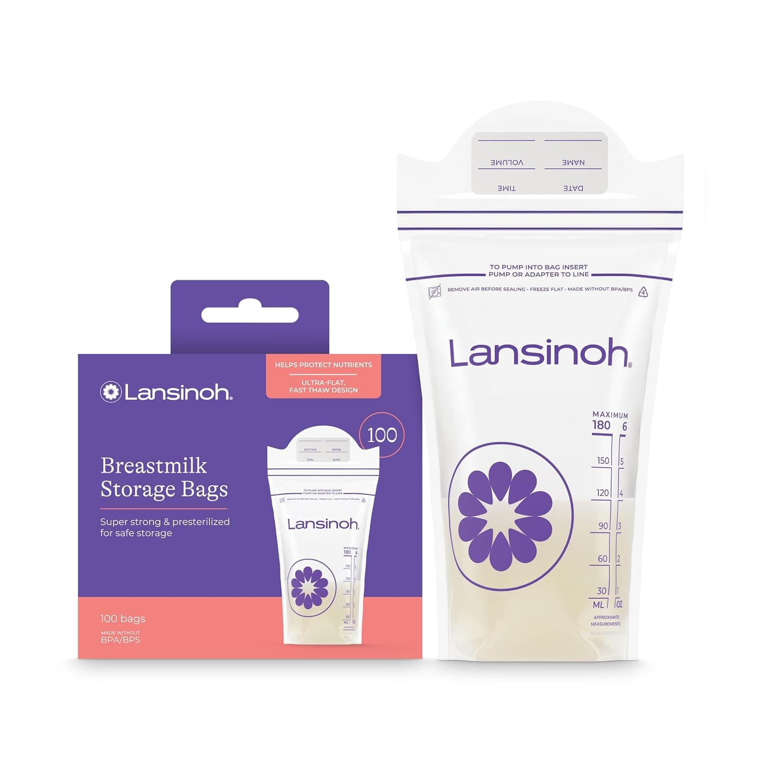 Lansinoh Breastmilk Storage Bags - 100 ct