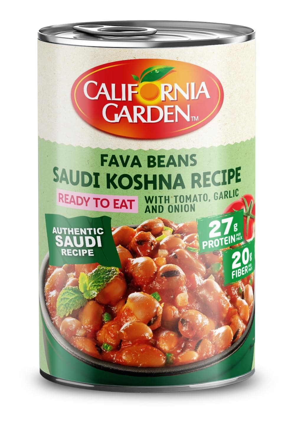 California Garden Saudi Koshna Recipe Fava Beans With Tomato, Garlic And Onion, 450G - Pack Of 1