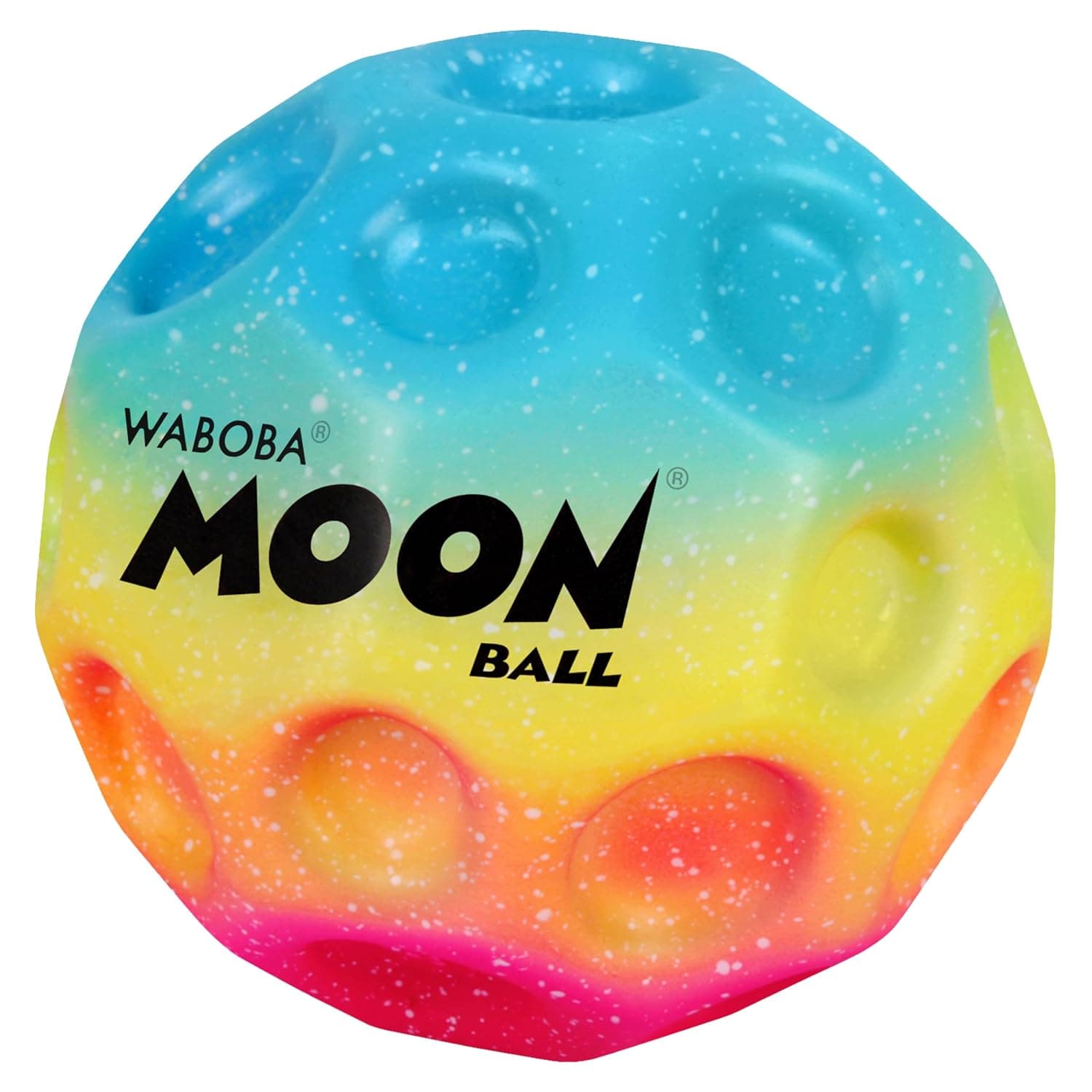 Waboba The Original Moon Ball - Hyper Bouncy Ball - All Ages Extreme Bounce and Fun - Perfect for Active Play and Outdoor Games - Rainbow