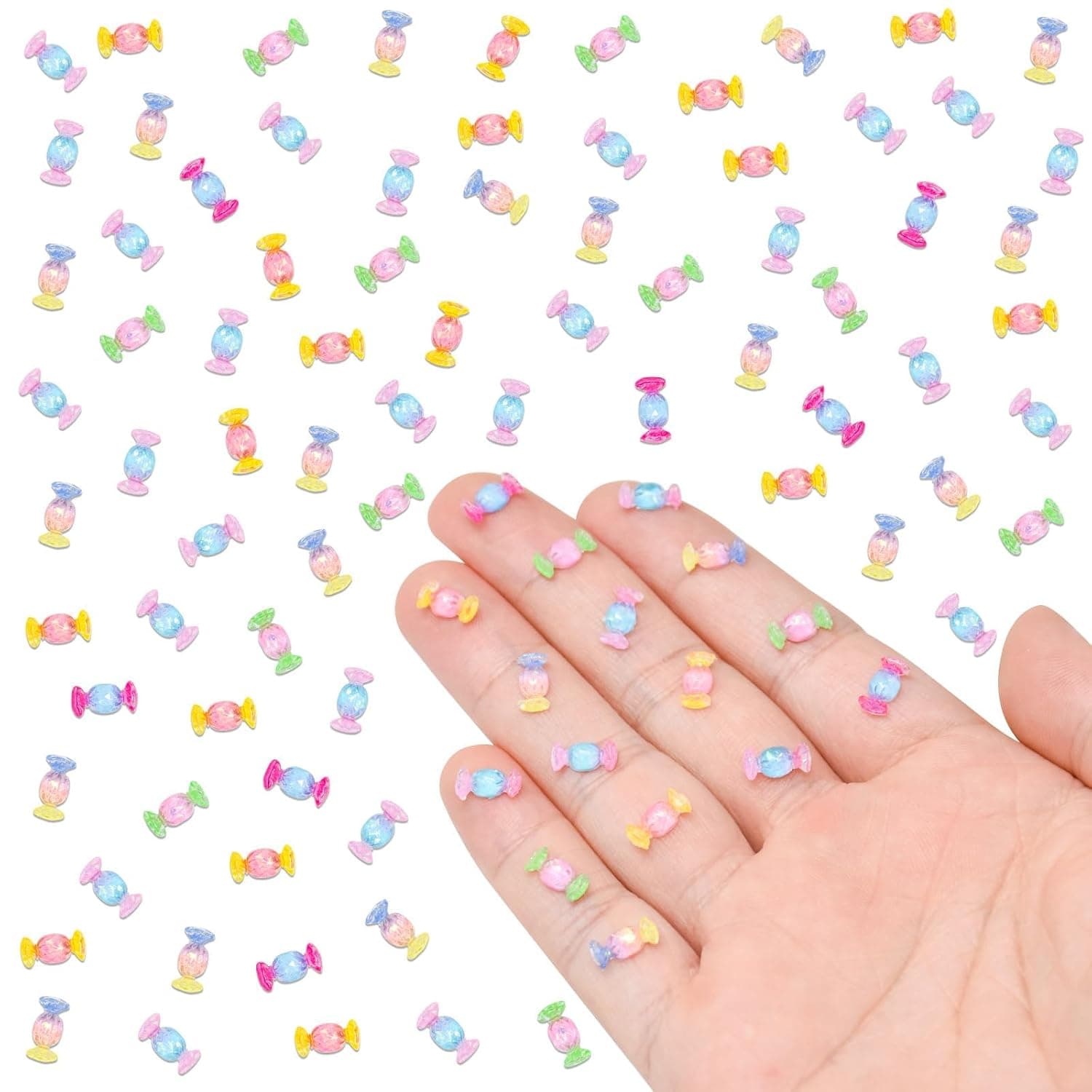 100 Pcs Realistic Mini Candy Resin Food for Dollhouse Miniatures Kitchen Accessories, Tiny Sweets for DIY Crafts, Micro Landscaping and Miniature Scene Display Decorations