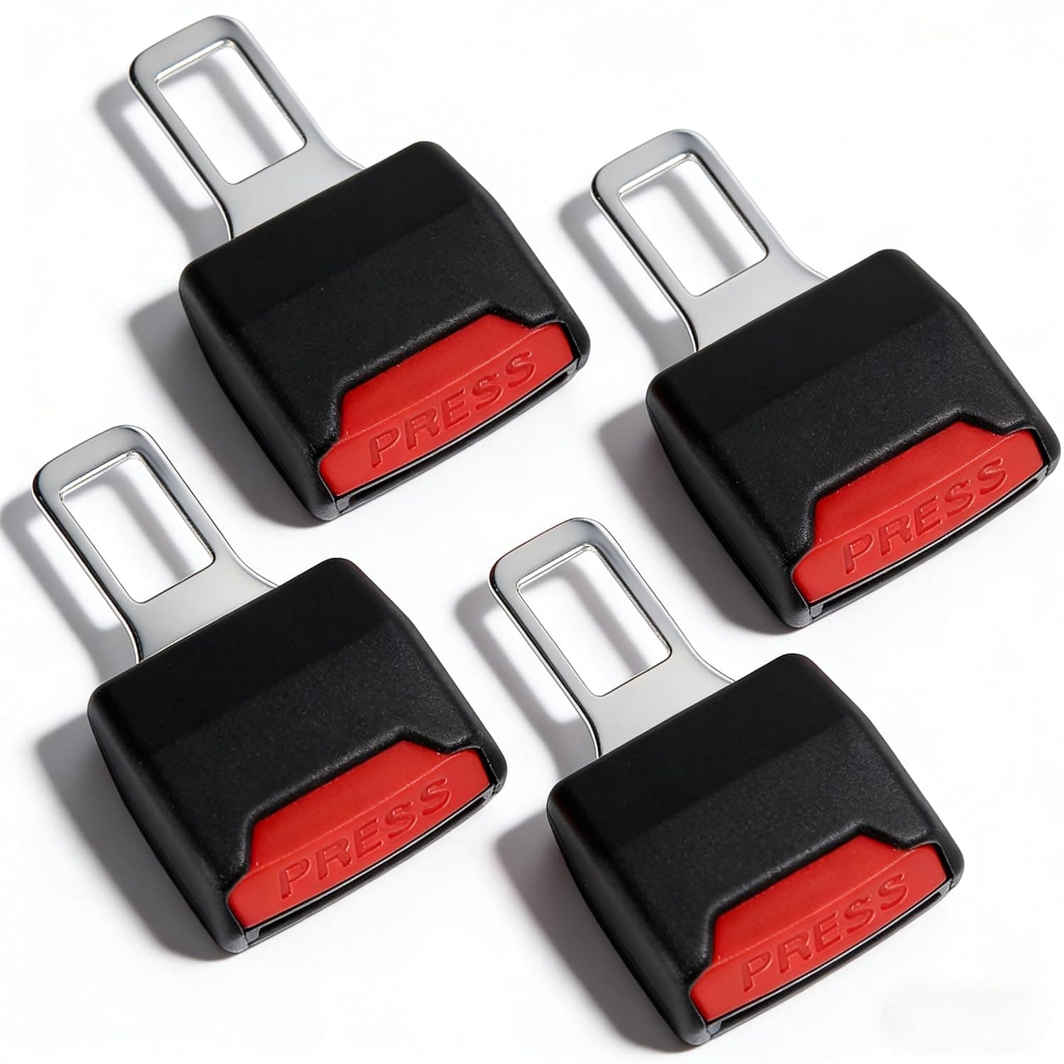 4-Pack Car Seat Belt Buckle Extender Clip - Adjustable Seat Belt Extension for Safety and Comfort, Universal Buckle Holder Clip حزام الامان للسيارة