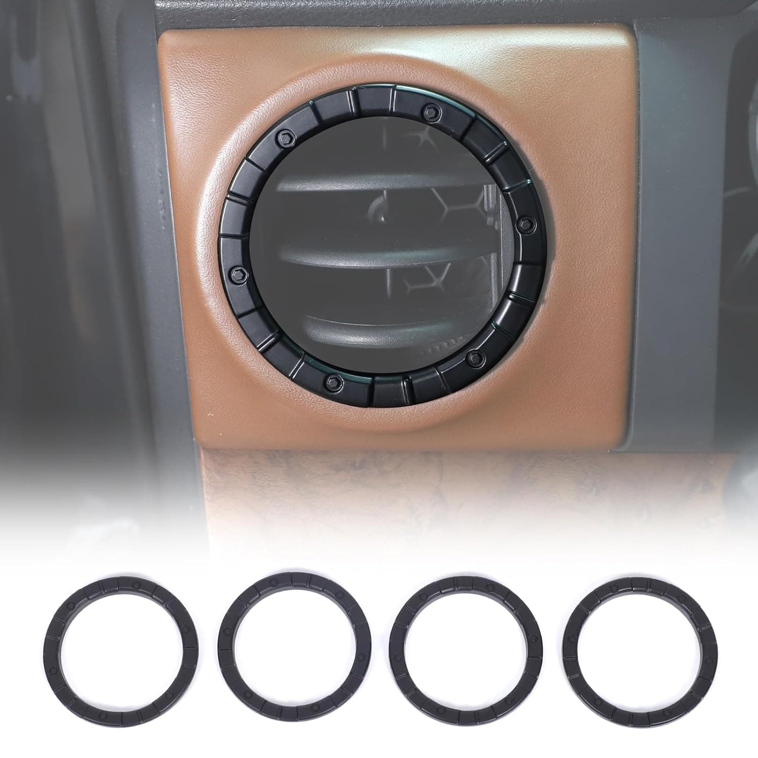 Fit for Toyota Tundra 2014-2021 ABS Instrument Console Side Air Conditioning Air Outlet Ring Trim Car Interior Accessories (Matt black-Style B)