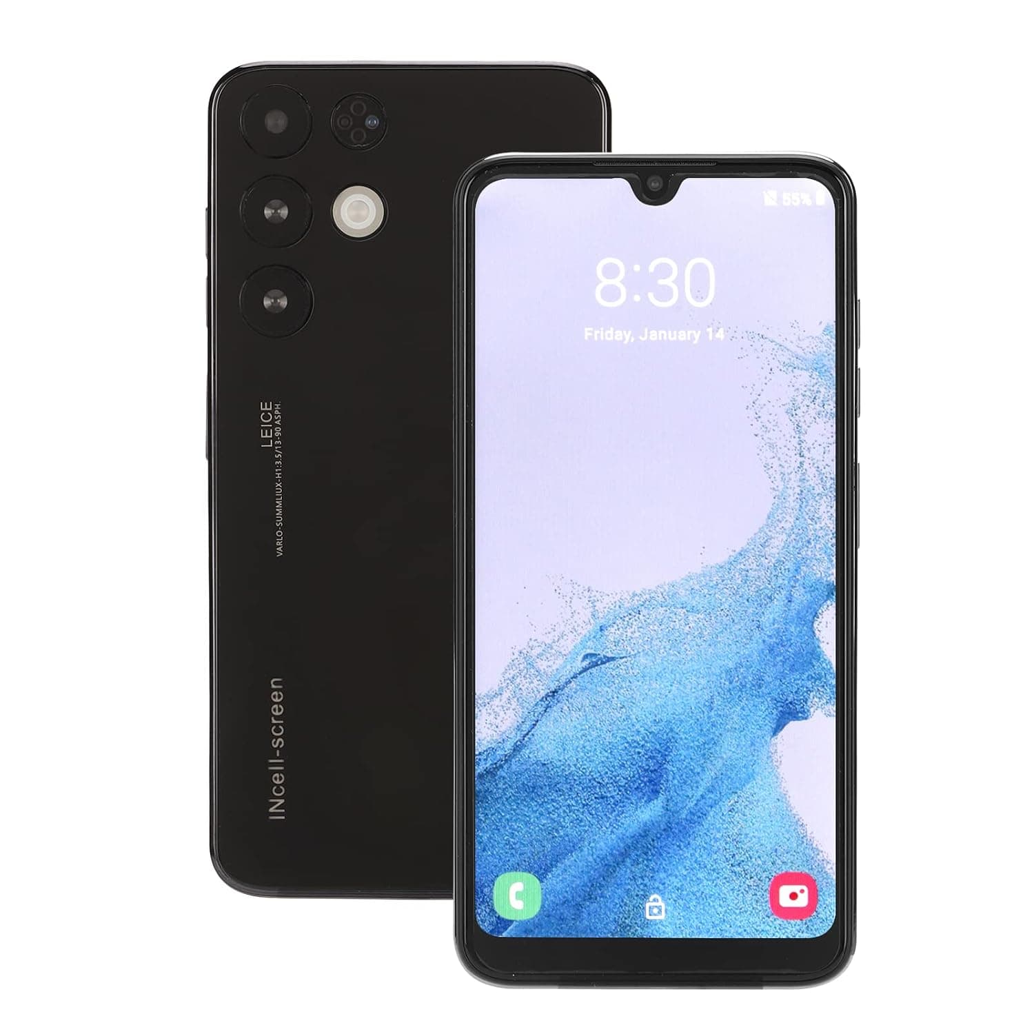 Unlocked Smartphone, 6.3 Inch Unlocked Cell Phone for Android, 4GB RAM 32GB ROM, 5000mAh Battery, 8MP 16MP Camera, Face Recognition, Black