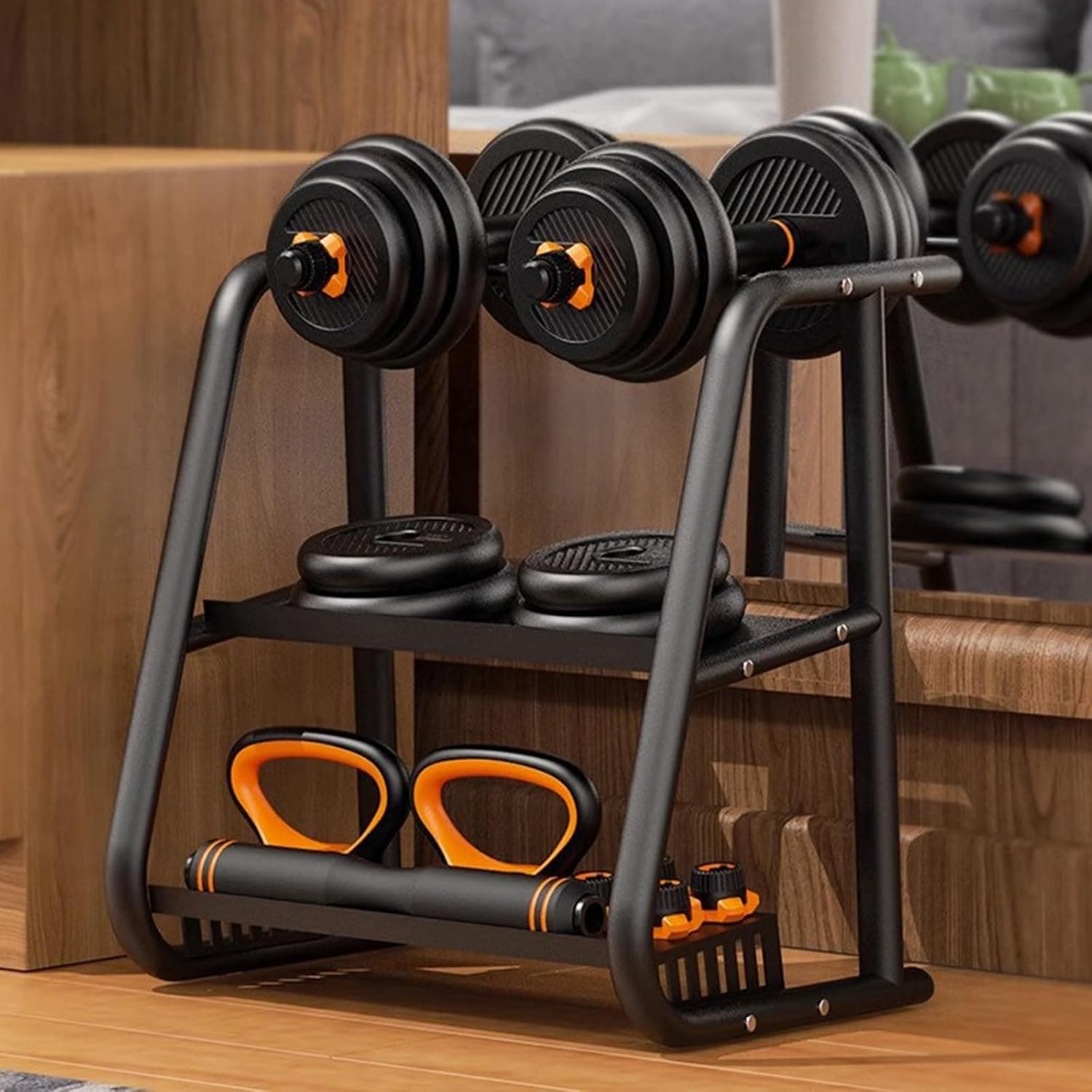3-Tiers Dumbbell Storage Rack Heavy-Duty Weight Plate Rack Home Gym Equipment Barbell Holder for Home Exercise and Fitness Gear,