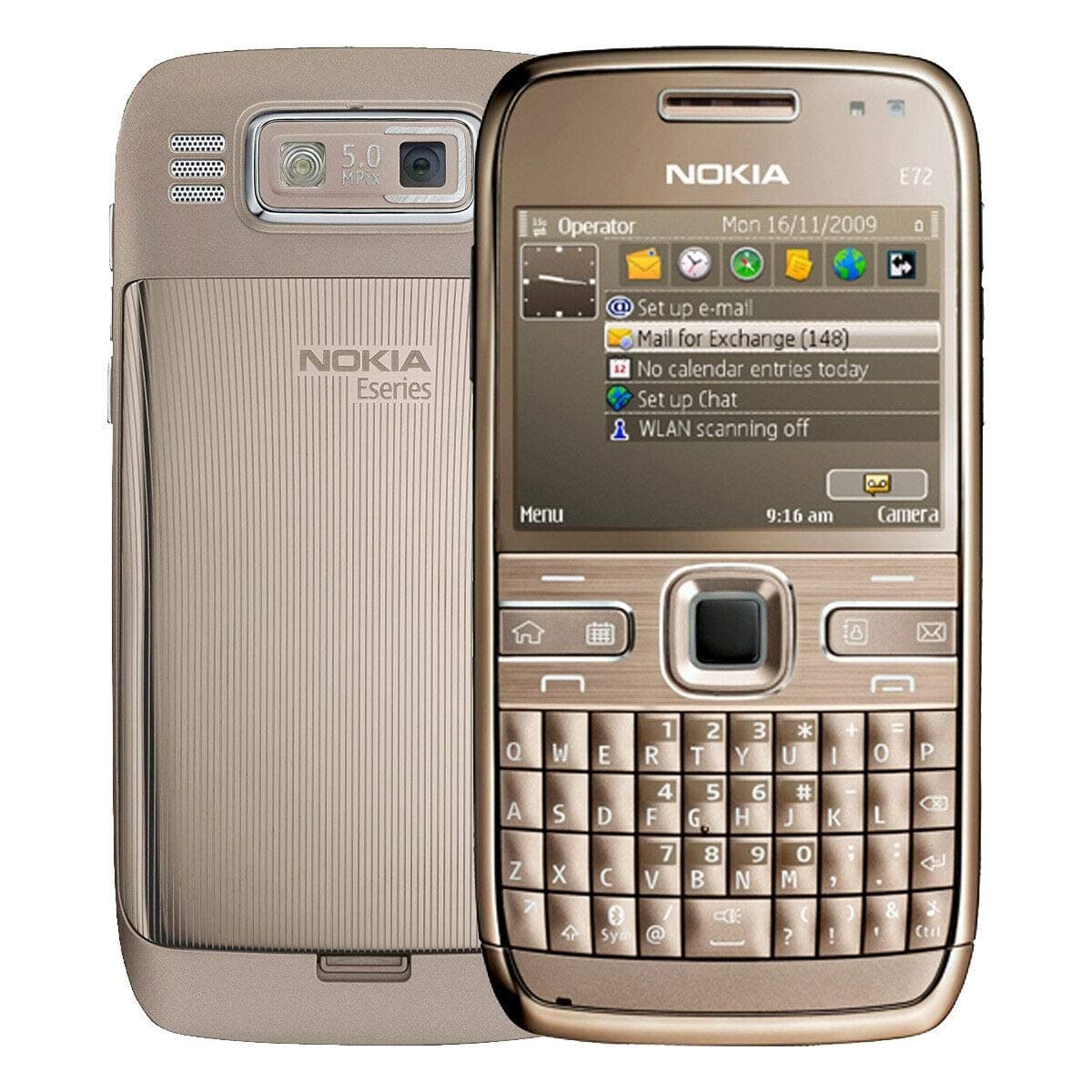 Nokia E72 STANDARD EDITION SINGLE SIM 250MB (GSM Only | No CDMA) Factory Unlocked 3G keypad Phone (Topaz Brown) - International Version