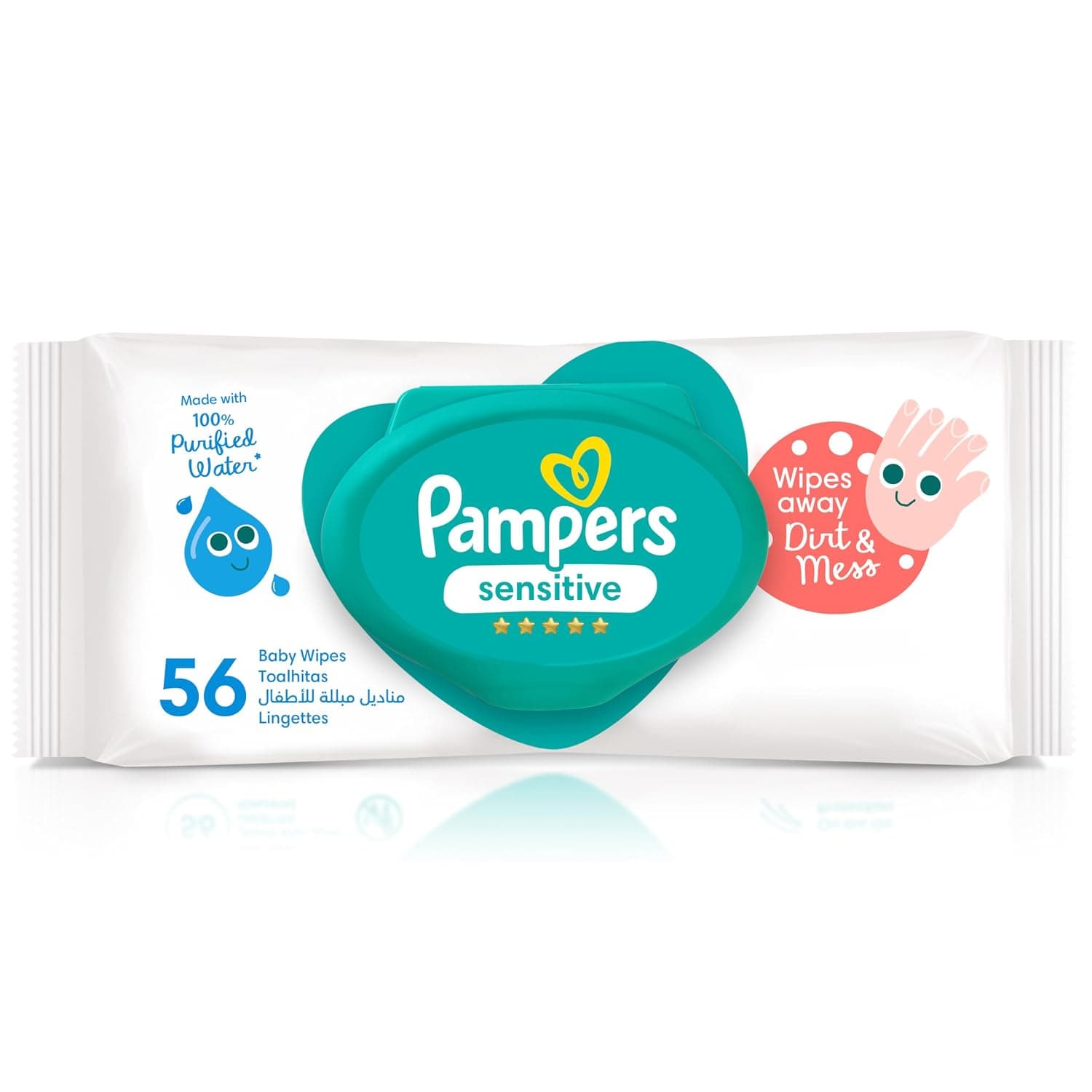 Pampers Baby Wet Wipes, Sensitive Protect, 56 Wipes