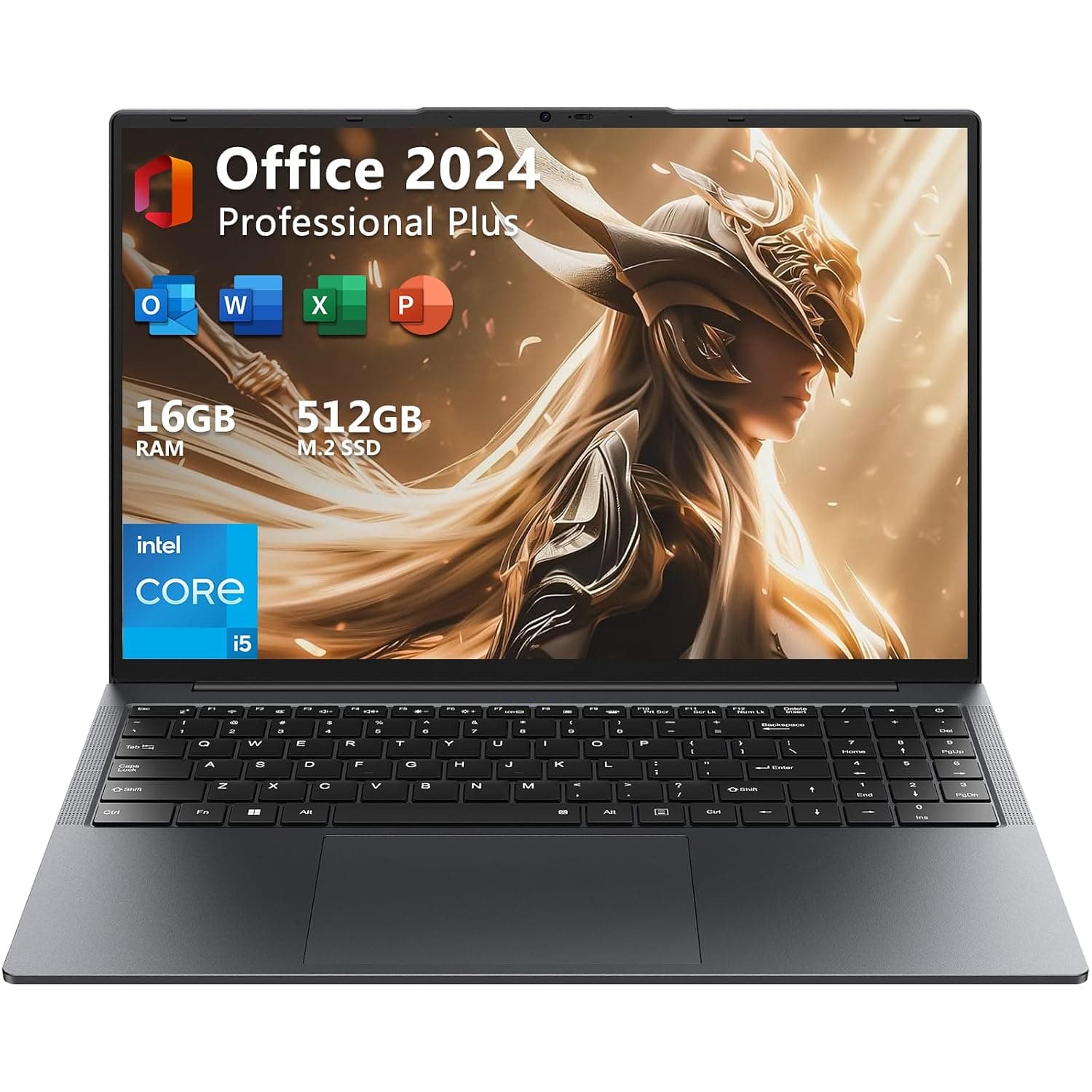 EYY Core i5 Laptop Computer Up to 3.6GHz, 16" 16GB RAM 512GB SSD laptops, FHD 1920 * 1200, 100% sRGB, Office Suite, Notebook with USB A, HDMI, WiFi 5 BT5.0, Backlit Keyboard