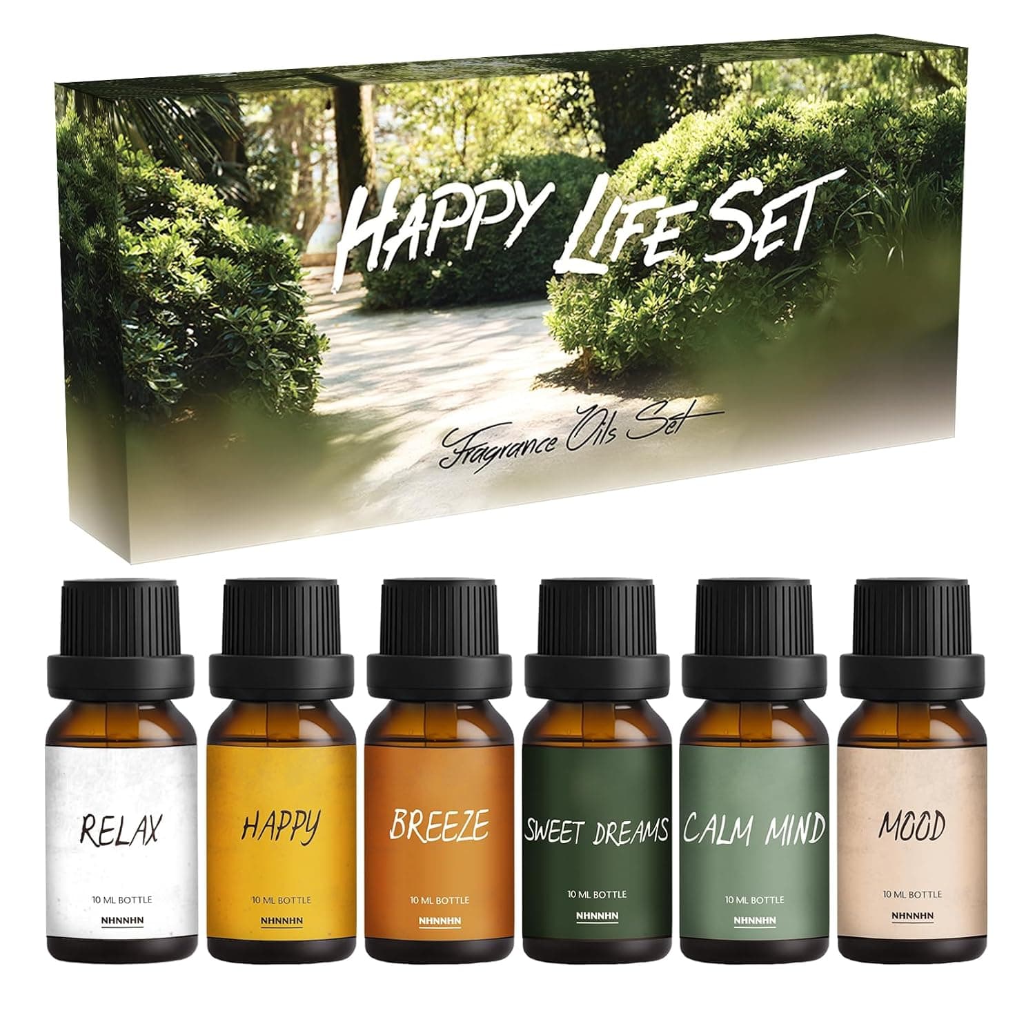 Essential Oils for Diffuser for Home, Long-Lasting, Natural Home Fragrance Oil Scent - Calm Mind, Sweet Dream, Happy, Breeze, Relax, Mood, 6x10ml