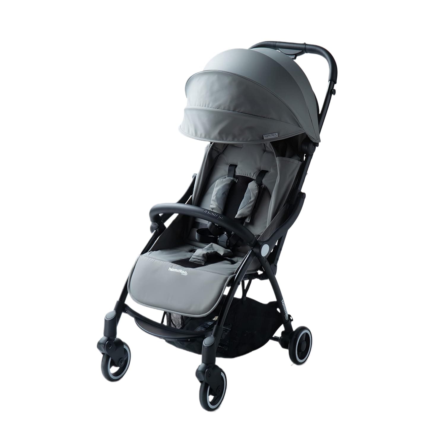 Hamilton by Yoop - Everyday Stroller - Quick Fold & Easy Store in Cabin Overhead Compartments - Autofold System (Grey) - 0 Months to 4 years, and/or upto 22 kg. - Aluminium Frame