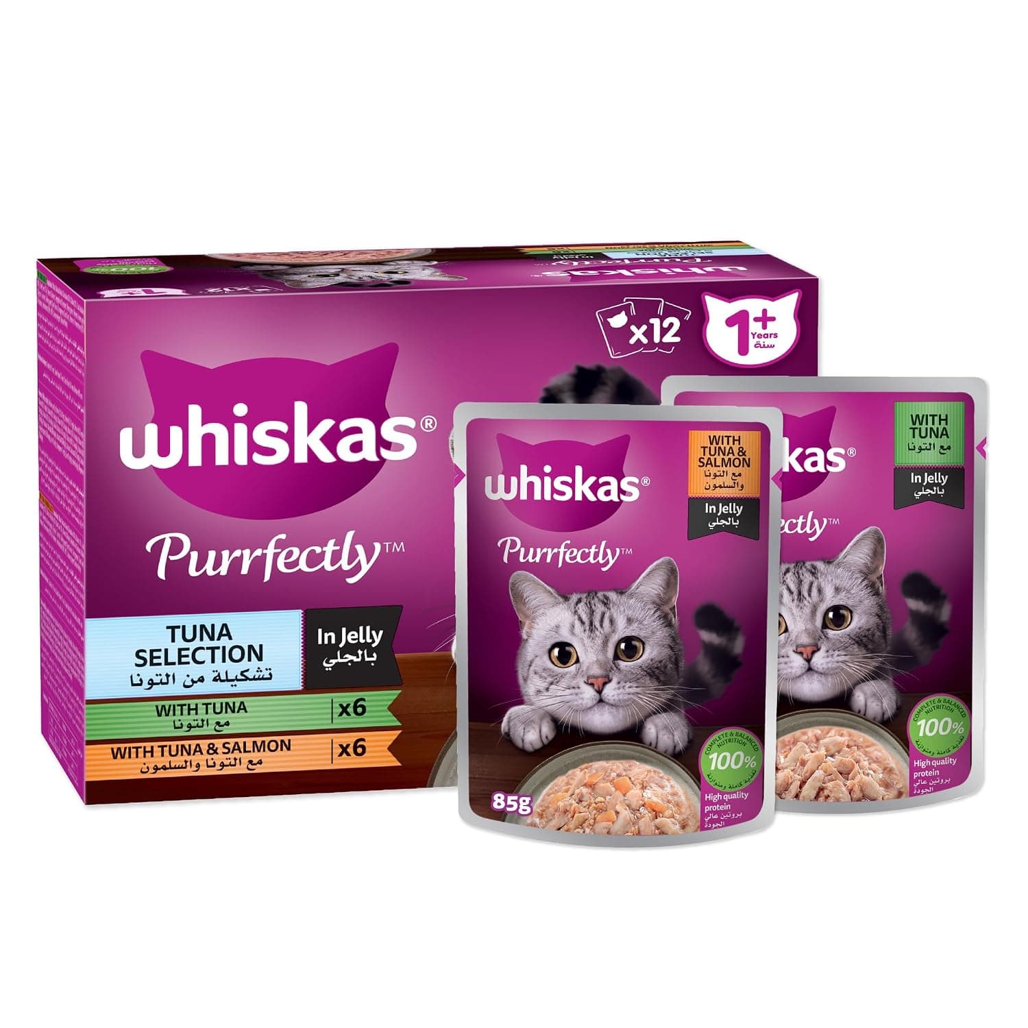 Whiskas Perfectly Tuna & Salmon, 12 Pieces, 85 g