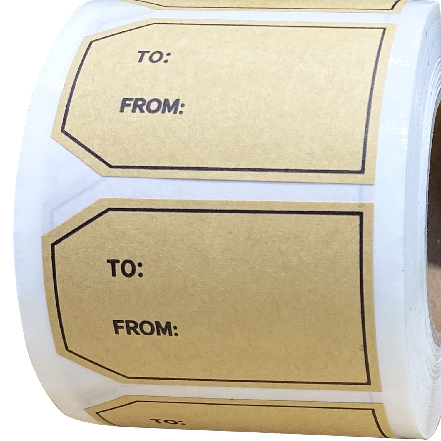 Natural Kraft to and from Gift Tag Sticker, Name Tag, Merry Christmas Labels, to from Stickers for Gifts, Wrapping Paper, Holiday Present Stickers, 1.2x2 Inches. 500 Pcs.