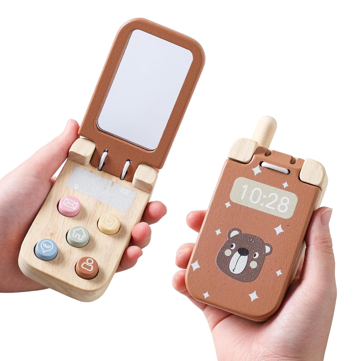 Wooden Flip Cell Phone