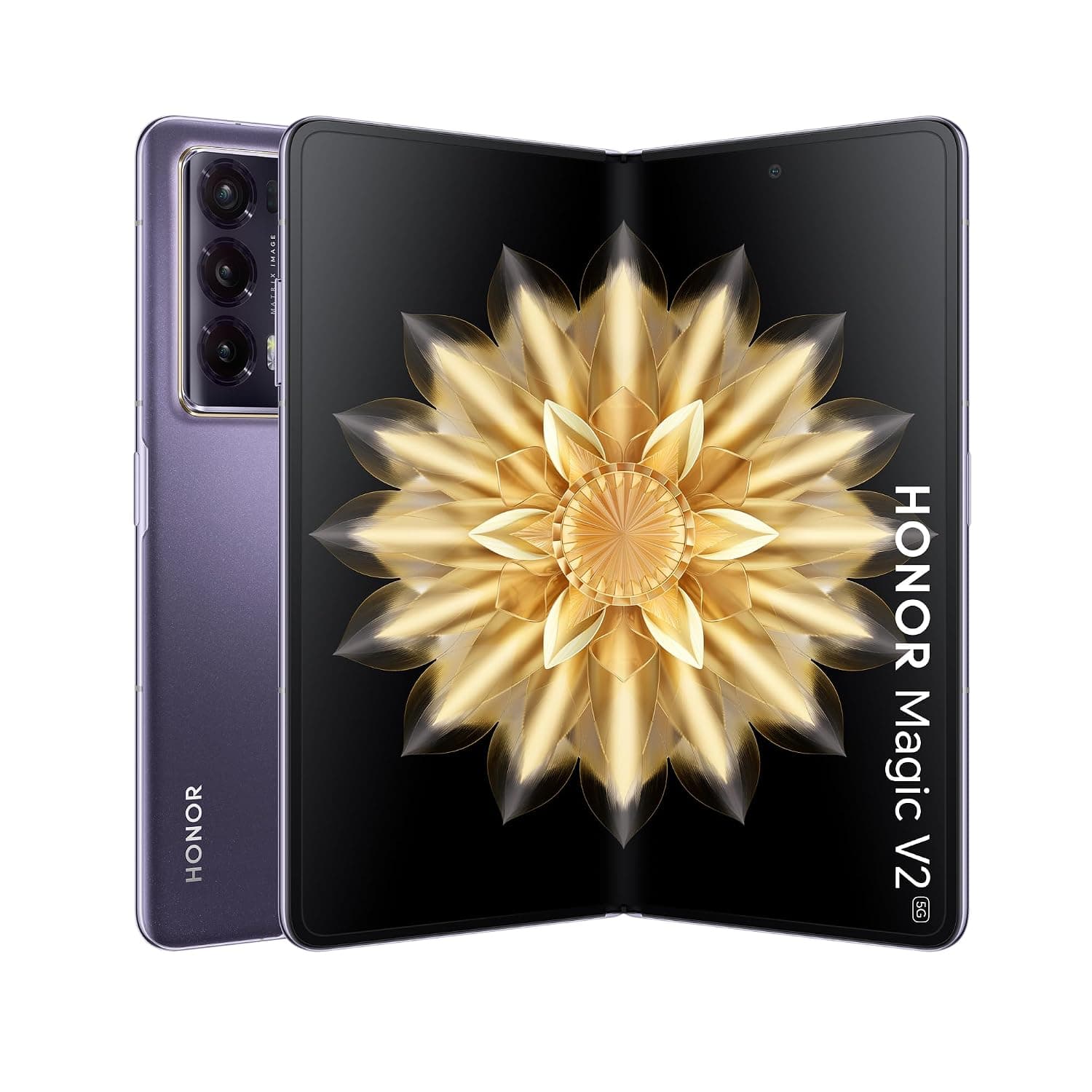 HONOR Magic V2 5G VER-N49 | 7.92'' foldable OLED screen | 512GB Storage + 16GB RAM | Snapdragon 8 Gen 2 | Dual-SIM Factory Unlocked Android 13 Smartphone (Purple)