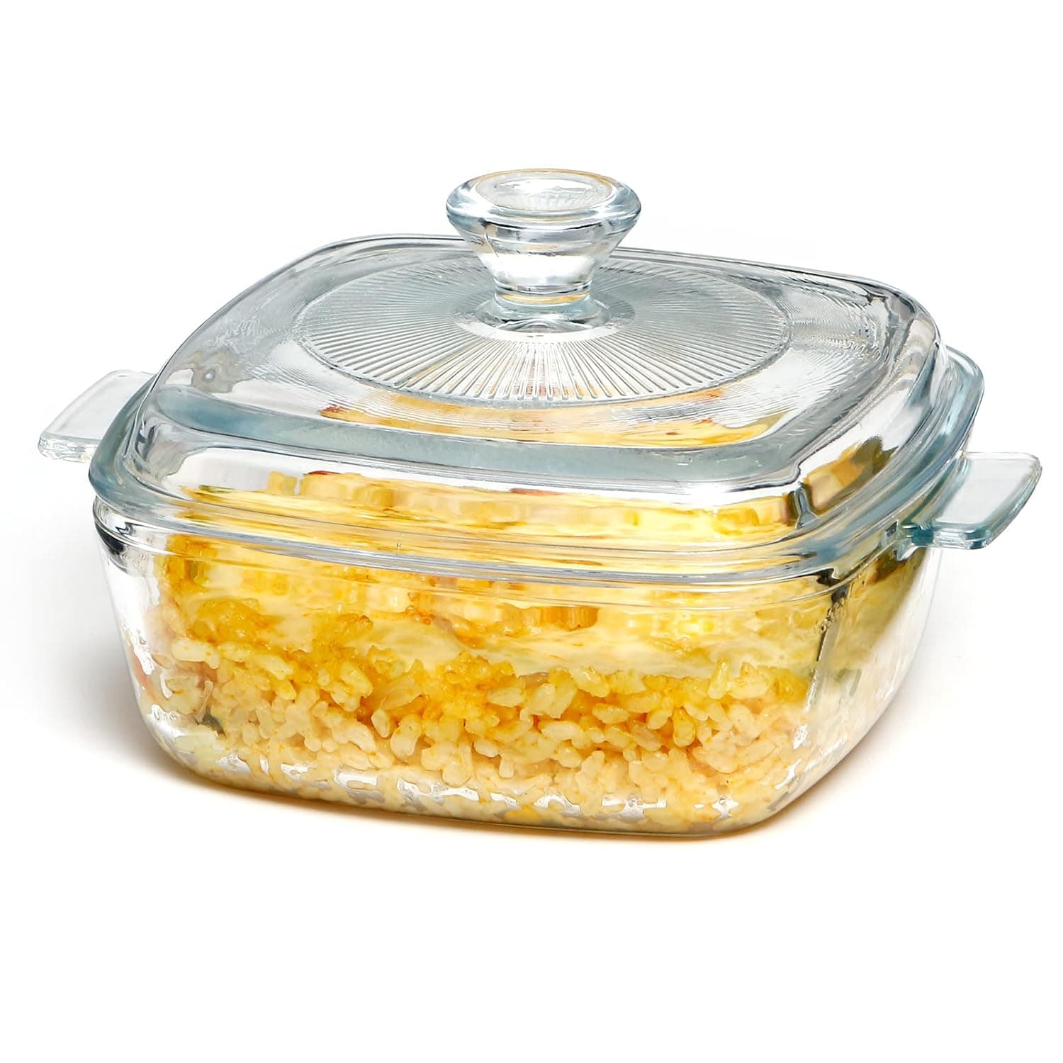 NUTRIUPS Mini Glass Casserole Dish with Lid Oven Safe Square Casserole Dish 5.9in Glass Microwave Bowl With Glass Lid Casserole Cookware (28oz-Mini) | 5.9in 25oz Glass Bakeware for Single Serving, Small Capacity