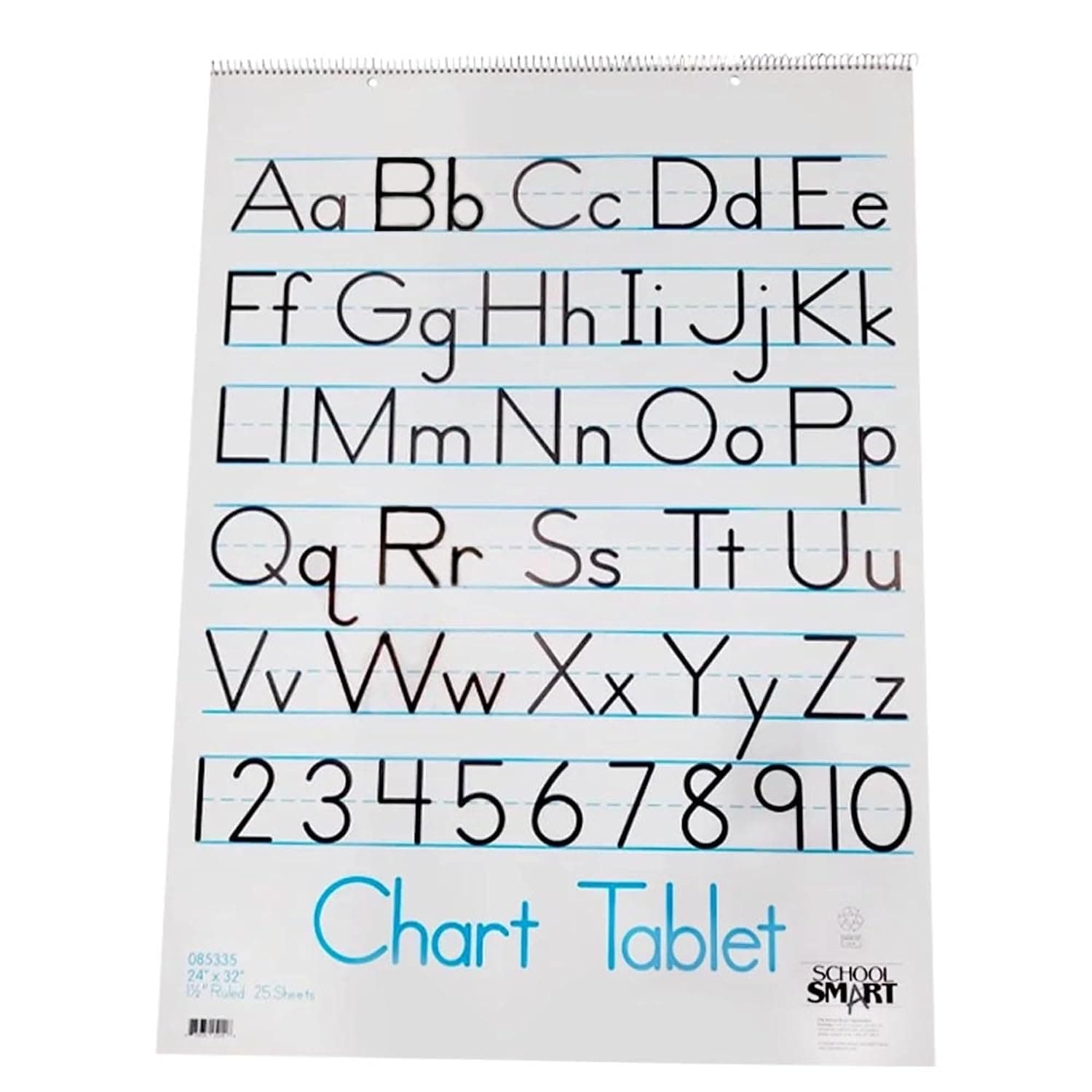 School Smart Chart Tablet, 24 x 32 Inches, 1-1/2 Inch Ruling, 1/2 Inch Skip Line, 25 Sheets, Cover may vary