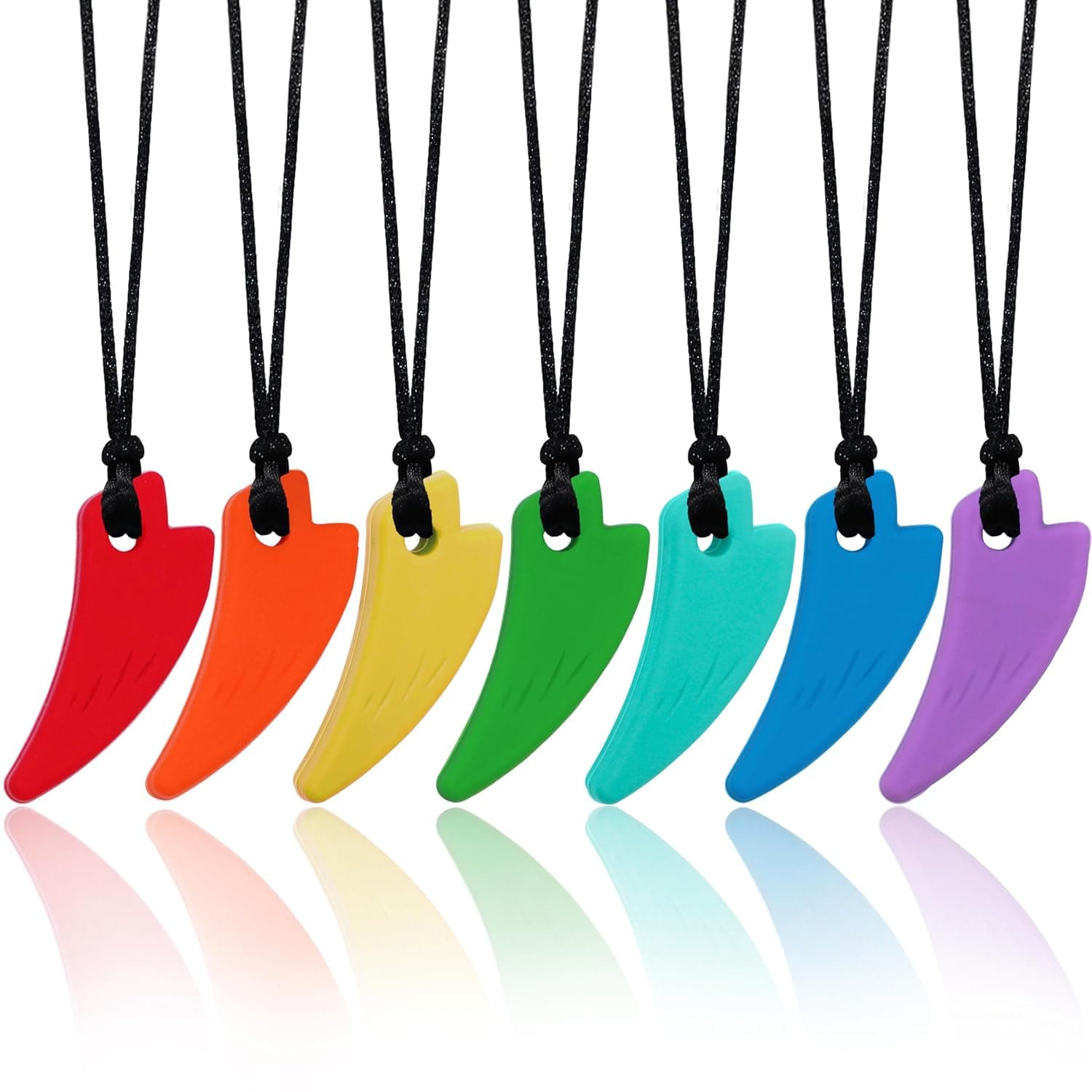 Chew Necklaces for Sensory Kids, 5 PCS Sensory Chew Necklaces for Boys Girls with ADHD, SPD, Autism, Chewing Needs, Silicone Chewy Necklaces Chew Toys for Adults Used for Reliving Anxiety and Stress