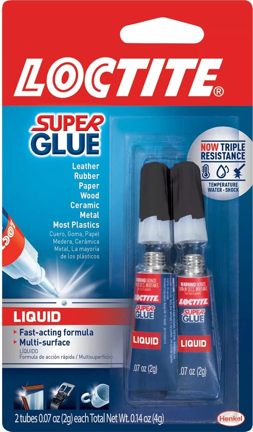 LOCTITE SUPER GLUE LIQUID ADHESIVE, CLEAR, 4G