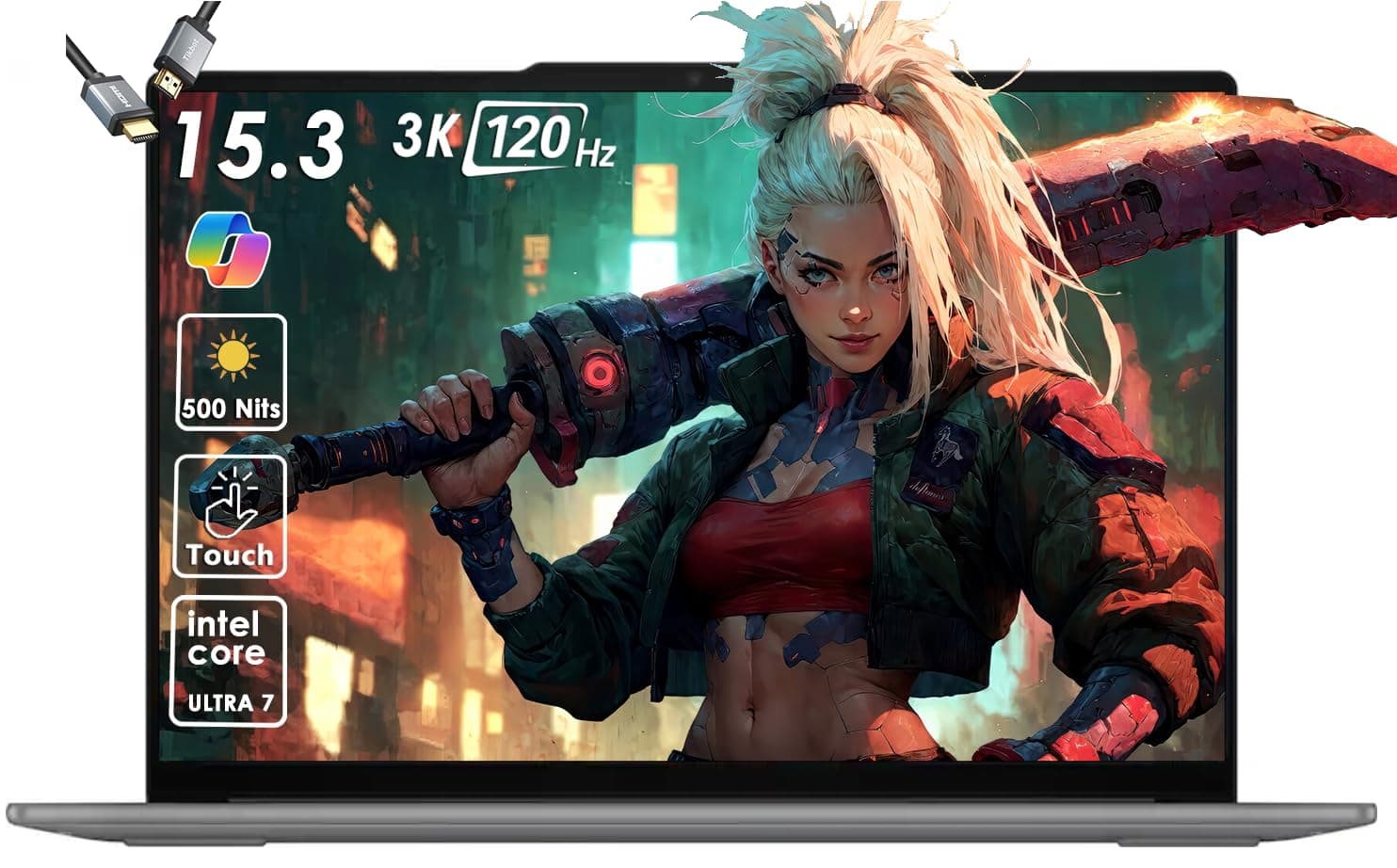 Lenovo Yoga Slim 7i Aura Edition: AI Laptop, Copilot+ PC, 15.3" 3K Touchscreen, Ultra 7 256V, 16GB RAM, 1TB SSD, 22Hour, Thin & Light Creator Laptop for Design, Win11 Home W/HDMI