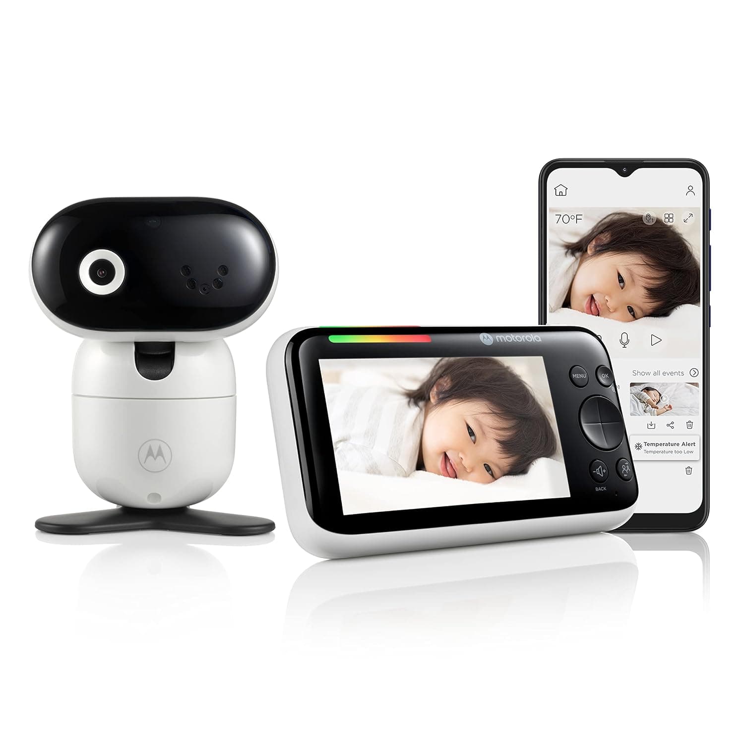 Motorola Nursery Baby Monitor PIP1610 HD Connect - 5" WiFi Video Baby Monitor with Camera, Wall Mount, 1080p, Smart Phone App, 1000ft Range, 2-Way Audio, Remote Pan-Tilt-Zoom, Room Temp, Lullabies