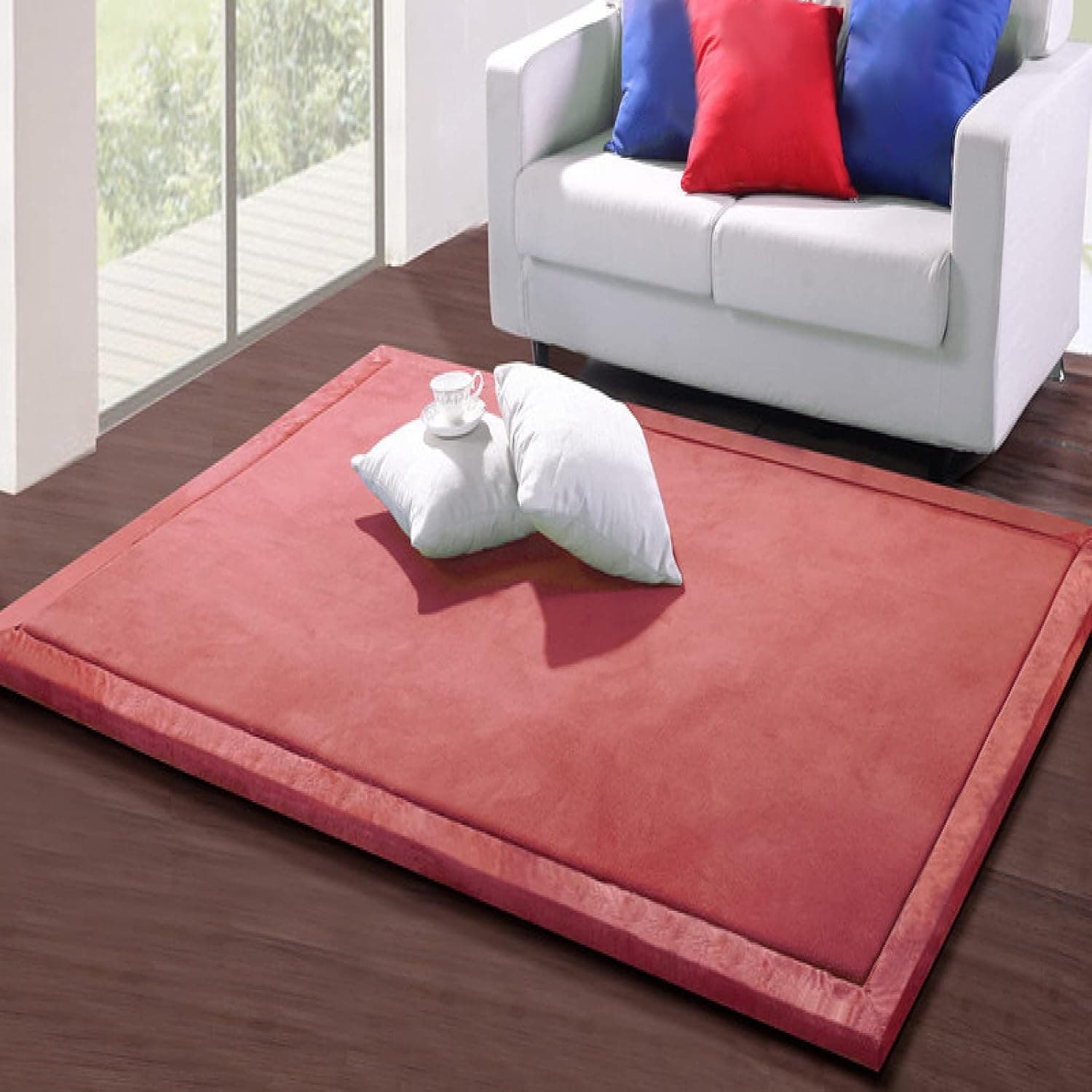 Velvet Non-Slip Area Rug for Bedroom & Living Room Decor, Yoga Mat, Nursery Classroom Soft Carpet, 200x260cm, Cozy Home Accent for Dorm & Kids Room