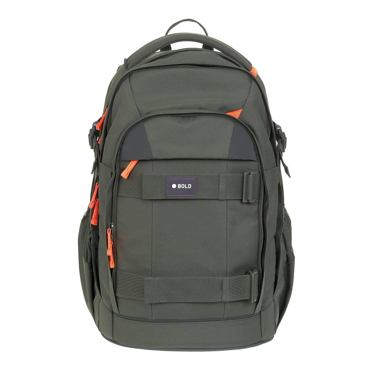 LÄSSIG School Backpack with Reflectors and Height-Adjustable Back/School Backpack Bold Dark Olive