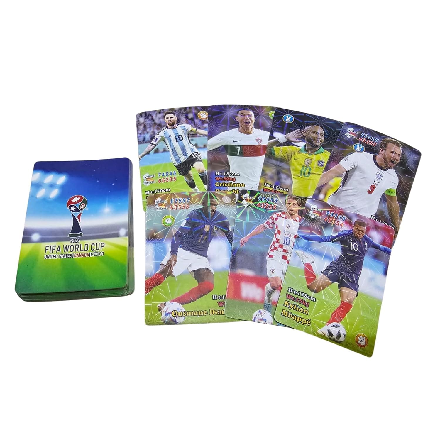 Generic Football Trading Cards Collection Set of 4 Premium Packs, 32 Unique Flash Cards | Iconic Players & Teams | Perfect Collectible Card Game for Fans & Kids I Soccer Cards (Style 3)