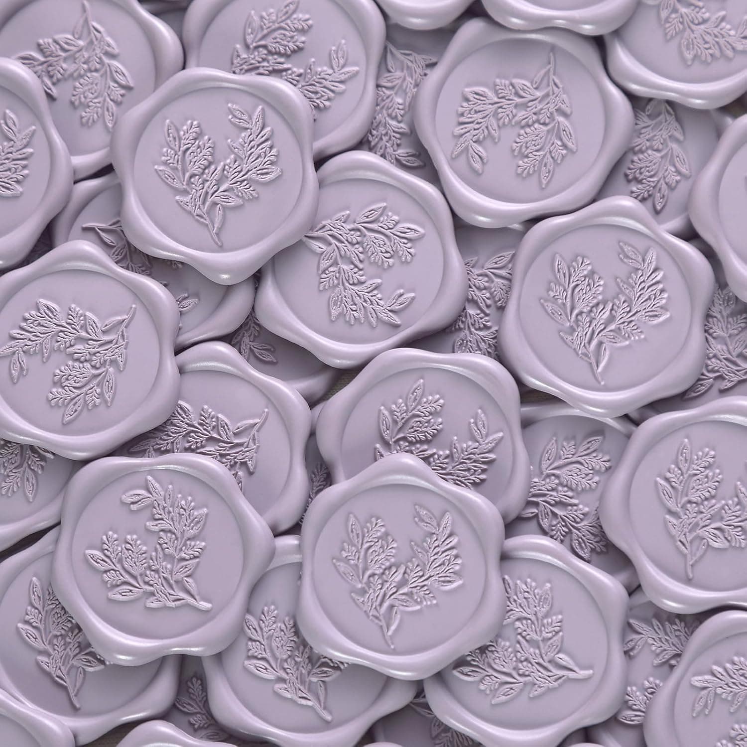 UNIQOOO Wax Seal Stickers - Eucalyptus Wedding Invitation Envelope Seal Stickers, 50 Pcs Self- Adhesive Mauve Stickers, Perfect for Invitation, Christmas, Gift Wrapping, Party