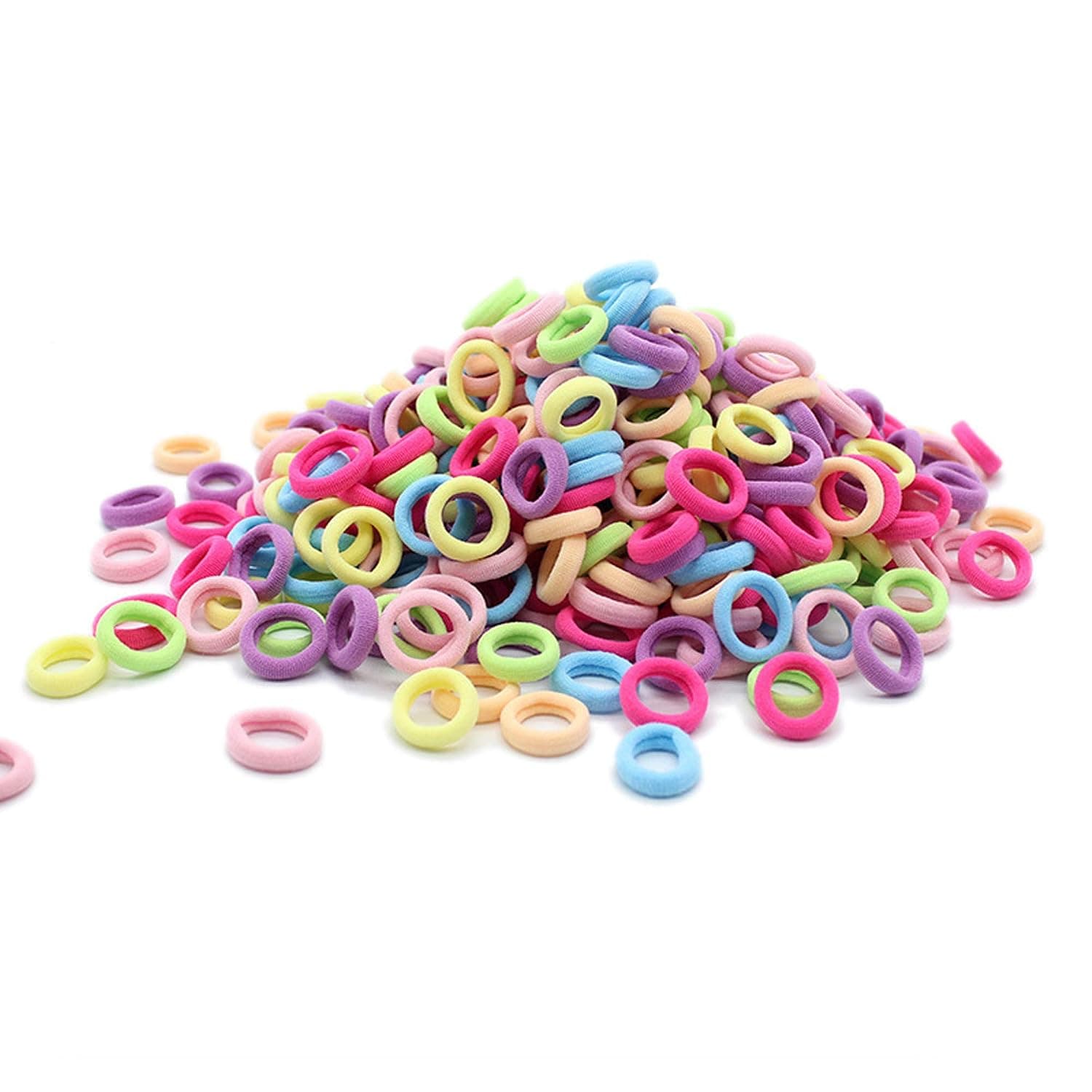 100 Pcs Baby Girls Hair Ties - Small Size Elastic Hair Ties for Baby Girls Infants Toddlers Multicolor Hair Bands Elastic Ponytail Holder (Light)