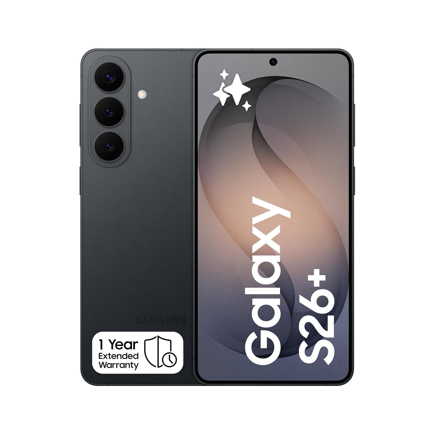 Samsung Galaxy S26+ Black, 12 Months x 0% Interest with Tamara, 256GB Storage, 12GB RAM, 50MP Camera, 1 Year Manufacturer Extended Warranty (KSA Version)[Amazon Exclusive]