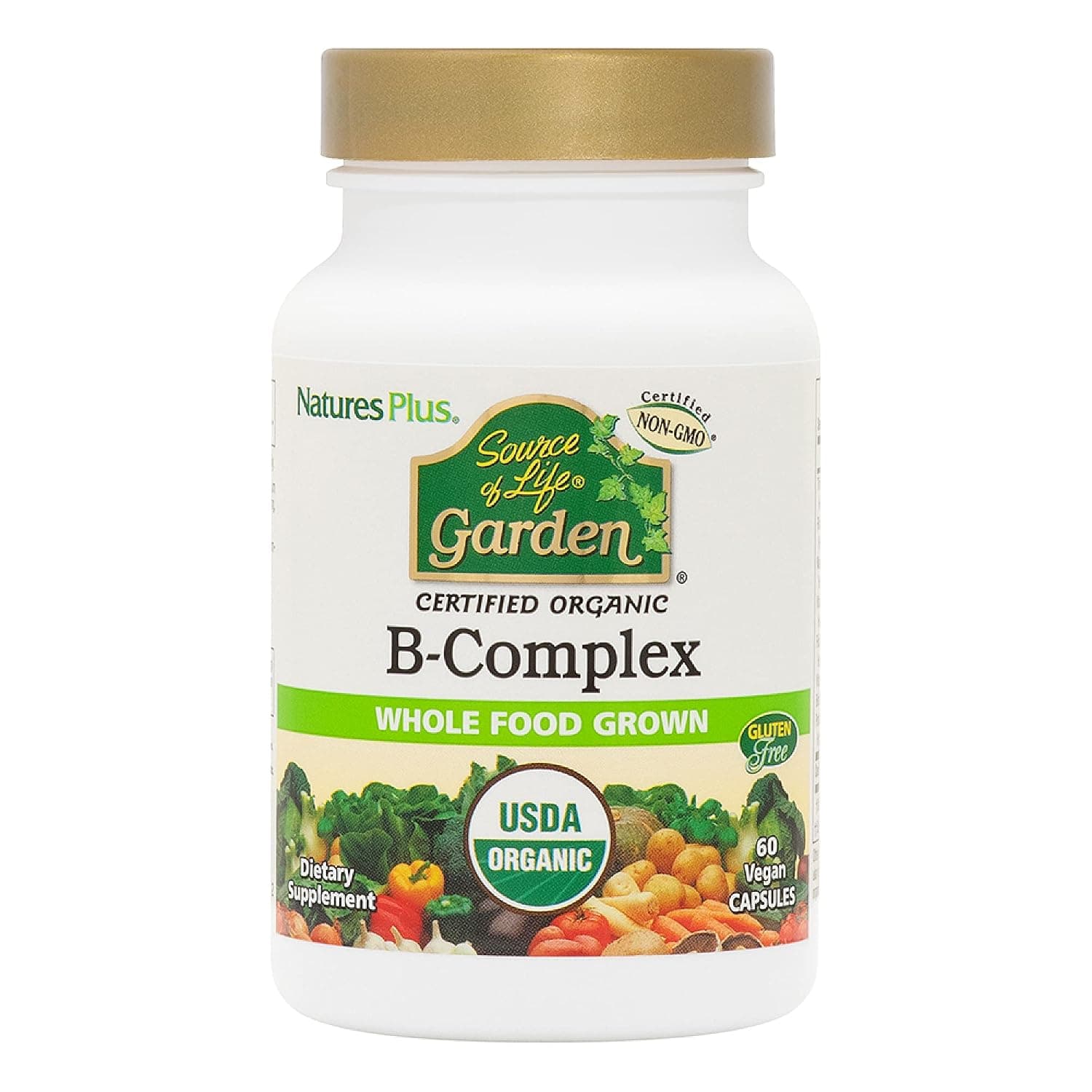 Nature's Plus, Source of Life Garden, Certified Organic B-Complex, 60 Vegan Capsules