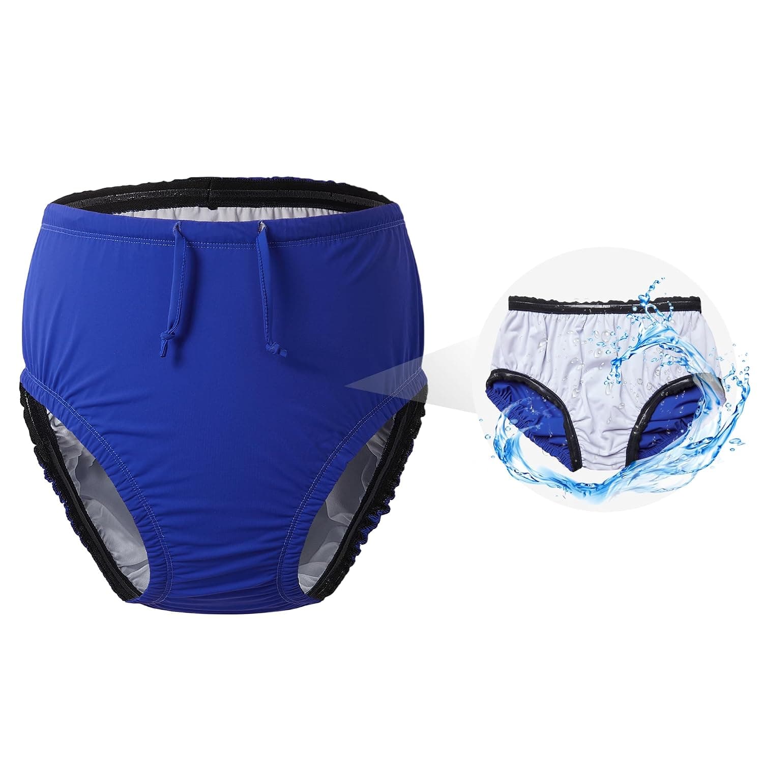 3T to Youth Reusable Swim Diaper Washable Incontinence Underwear for Special Needs Kids Waterproof Covers(Blue,5-6)