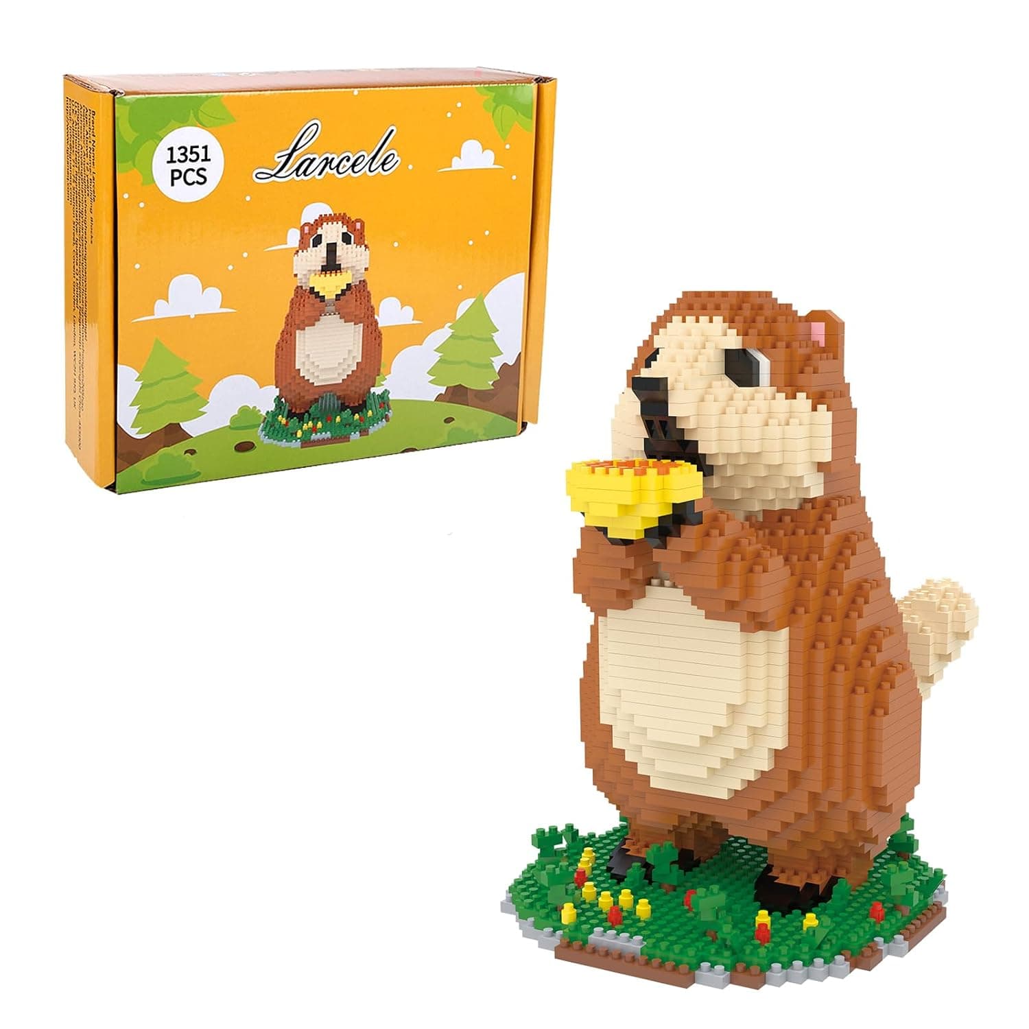 Larcele DZJM-02 1351 Pieces Marmot Construction Set Micro Bricks Toy for Age Over 12 Years