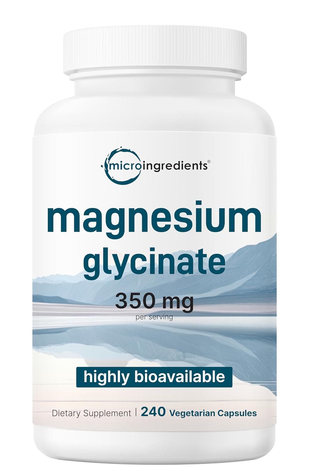Micro Ingredients Magnesium Glycinate 350mg Per Serving, 240 Veggie Caps | Powerful Elemental Formula, 100% Chelated, Highly Bioavailable | Healthy Muscles, Bones & Mood