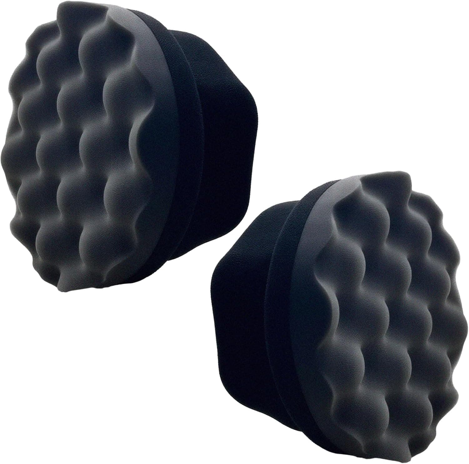 2PCS Tire Shine Applicator Pads, Large Reusable Wheel Dressing Foam Pads, Wave Contoured Car Care Brush for Auto Detailing, Rubber Wheels, Vinyl & Interior Trim