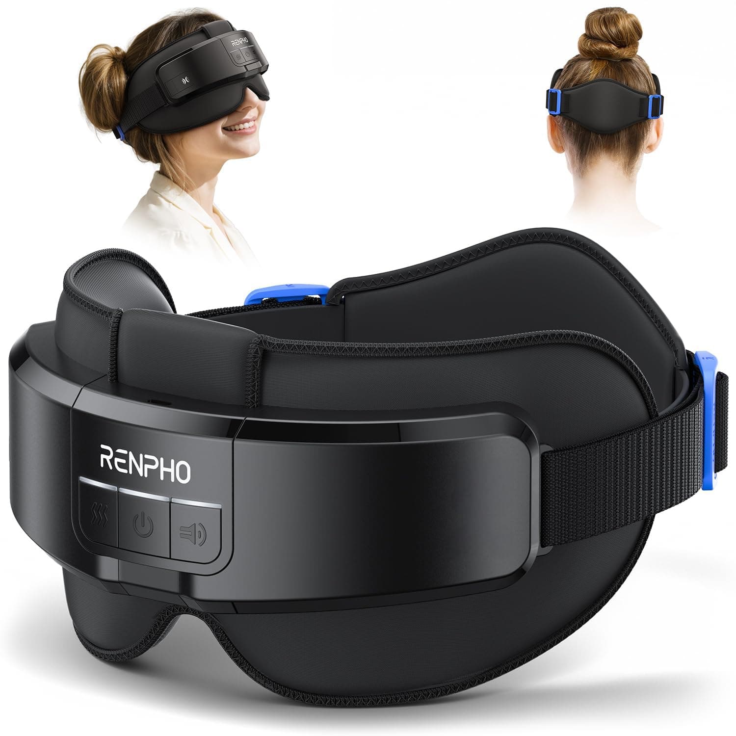 RENPHO Head & Eye Massager with Heat, Eyeris Masc Heated Head & Eye Mask for Relaxation, Head Massager for Forehead, Occiput and Temple, Birthday Gifts for Women Men | Head Massager for Forehead, Occiput and Temple, Heated Mask Massager for Scalp Relaxation and Stress Relief
