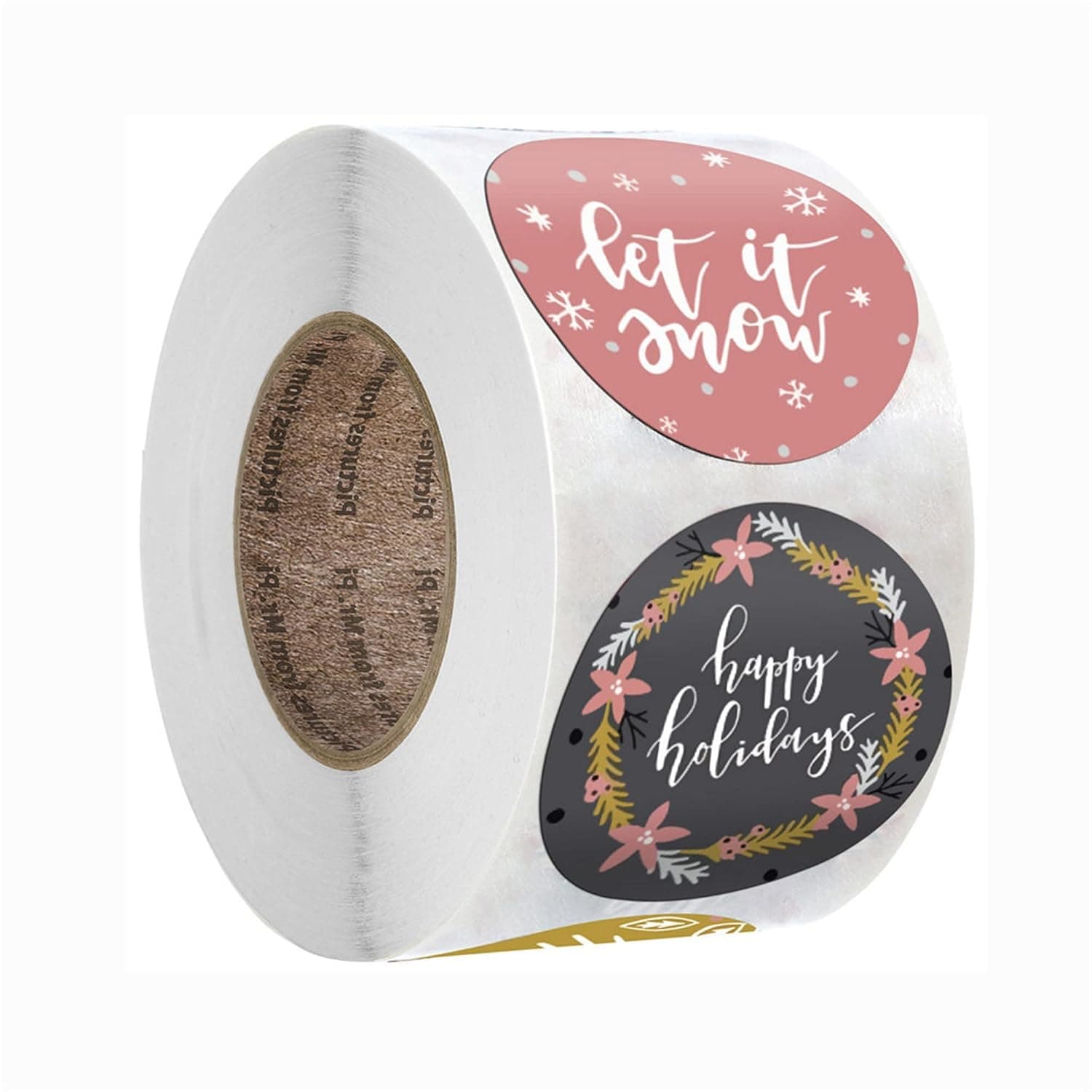 N’icePackaging – 500 Qty – 1 inch – White Assorted (8 Styles) Christmas Sayings Stickers/Sealers – Self-Adhesive – for Decoration/Gifts/Parties/Envelopes/Wrapping/Cards