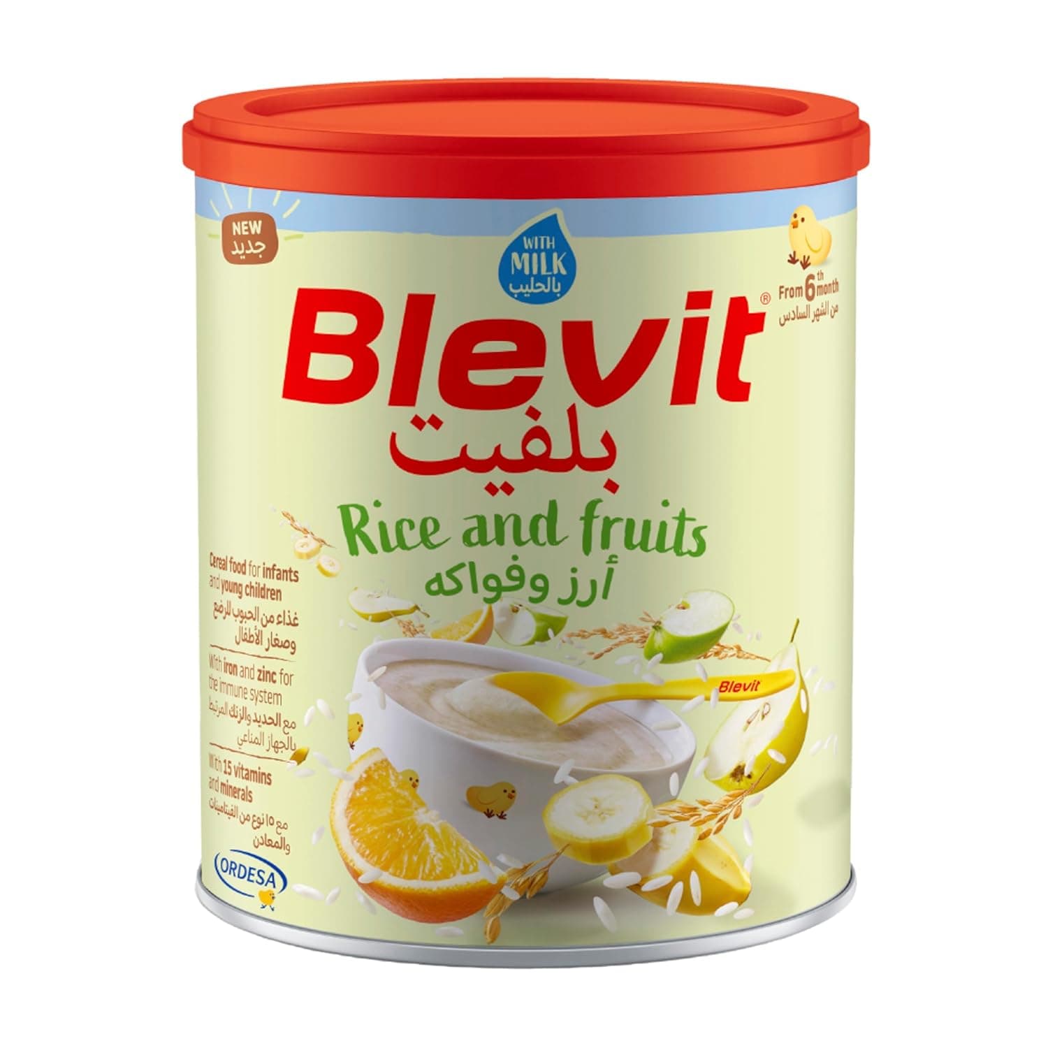 Ordesa Blevit Rice and Fruits Baby Cereals With Milk, 350G