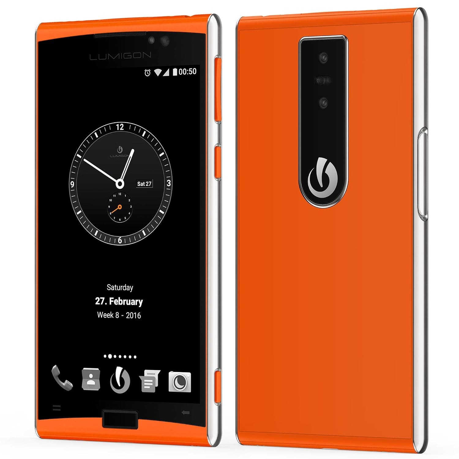 T3 128GB Stainless Steel Dual-SIM (GSM Only, No CDMA) Factory Unlocked 4G Smartphone (Orange) - International Version