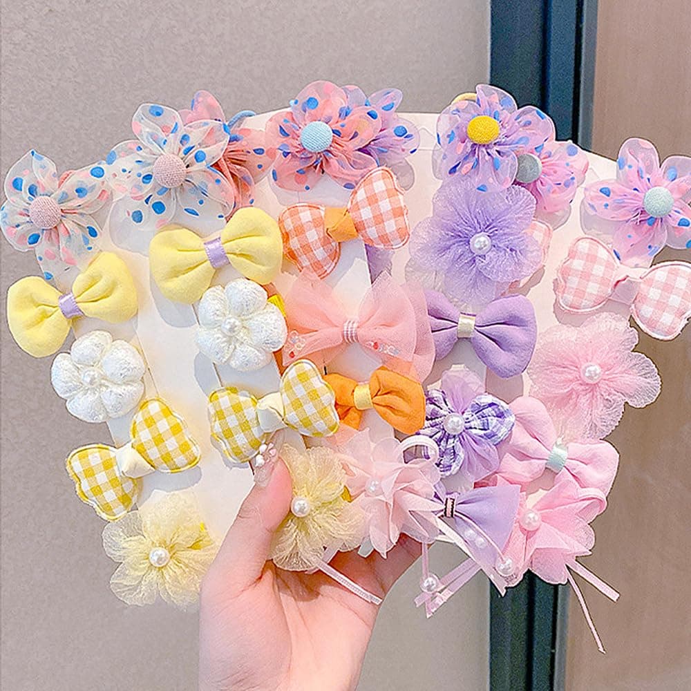 YelaJoy 40Pcs Mini Hair Bows for Baby Girls, Tiny Soft Non-Slip Flower Hair Clips, Toddlers Bow Clips, Cute Newborn Toddler Hair Accessories for Everyday Party Gifts
