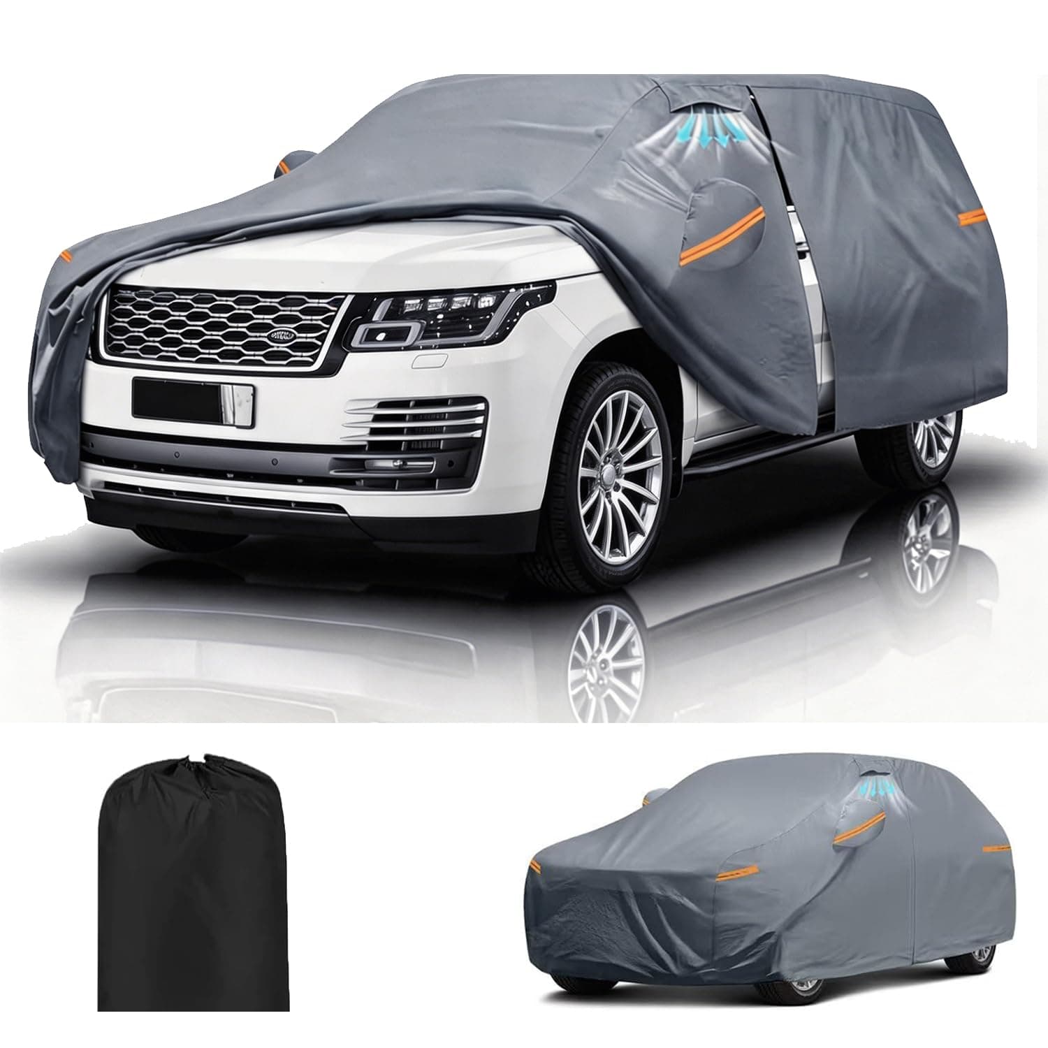 7-Layer All Weather Car Cover Custom Fits for Range Rover LWB (2014-2026) | Waterproof, UV Proof with Zipper Door (Range Rover LWB 2014-2026)
