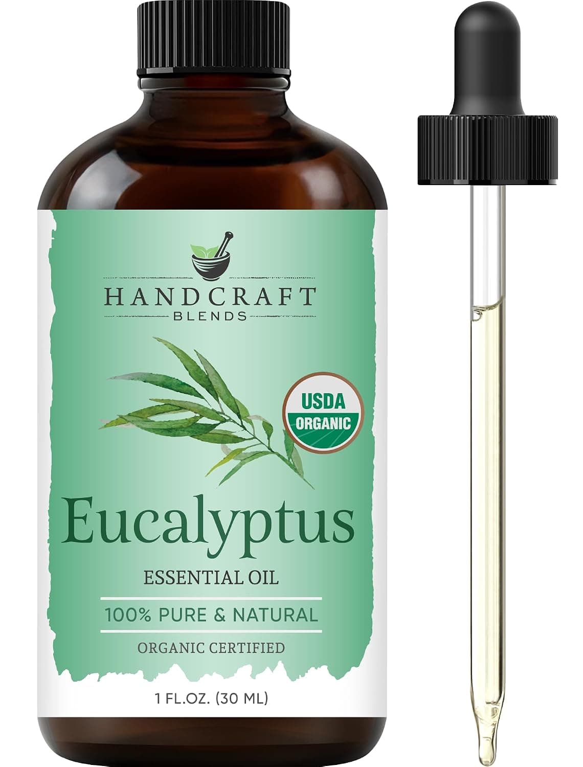 Handcraft Blends Organic Eucalyptus Essential Oil – 1 Fl Oz – 100% Pure and Natural – Premium Grade Essential Oil for Diffuser and Aromatherapy