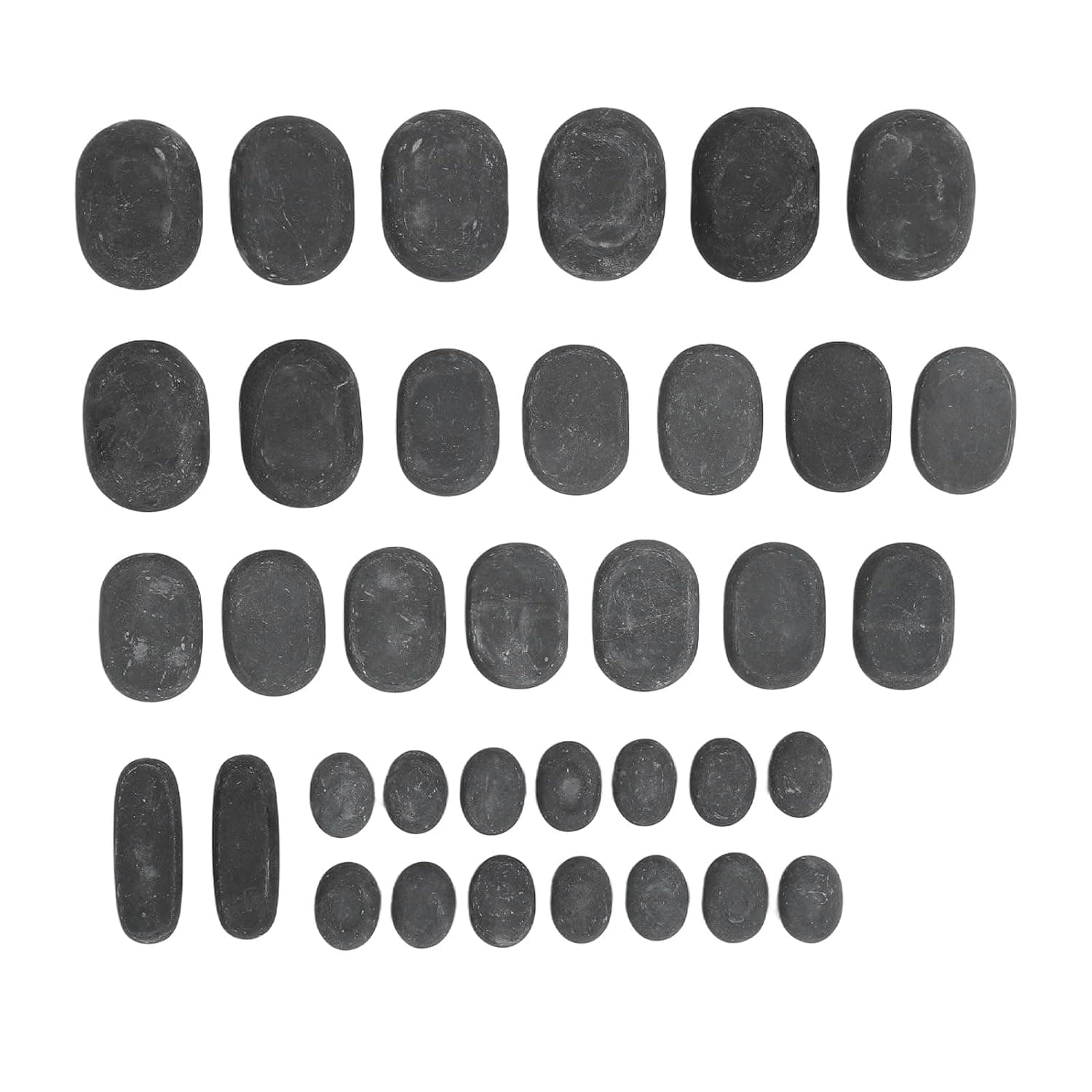 36PCS Basalt Hot Stones Set for Relaxation and Stress Relief At Home Spa, Round Shape Body Massage Rocks for All Skin Types