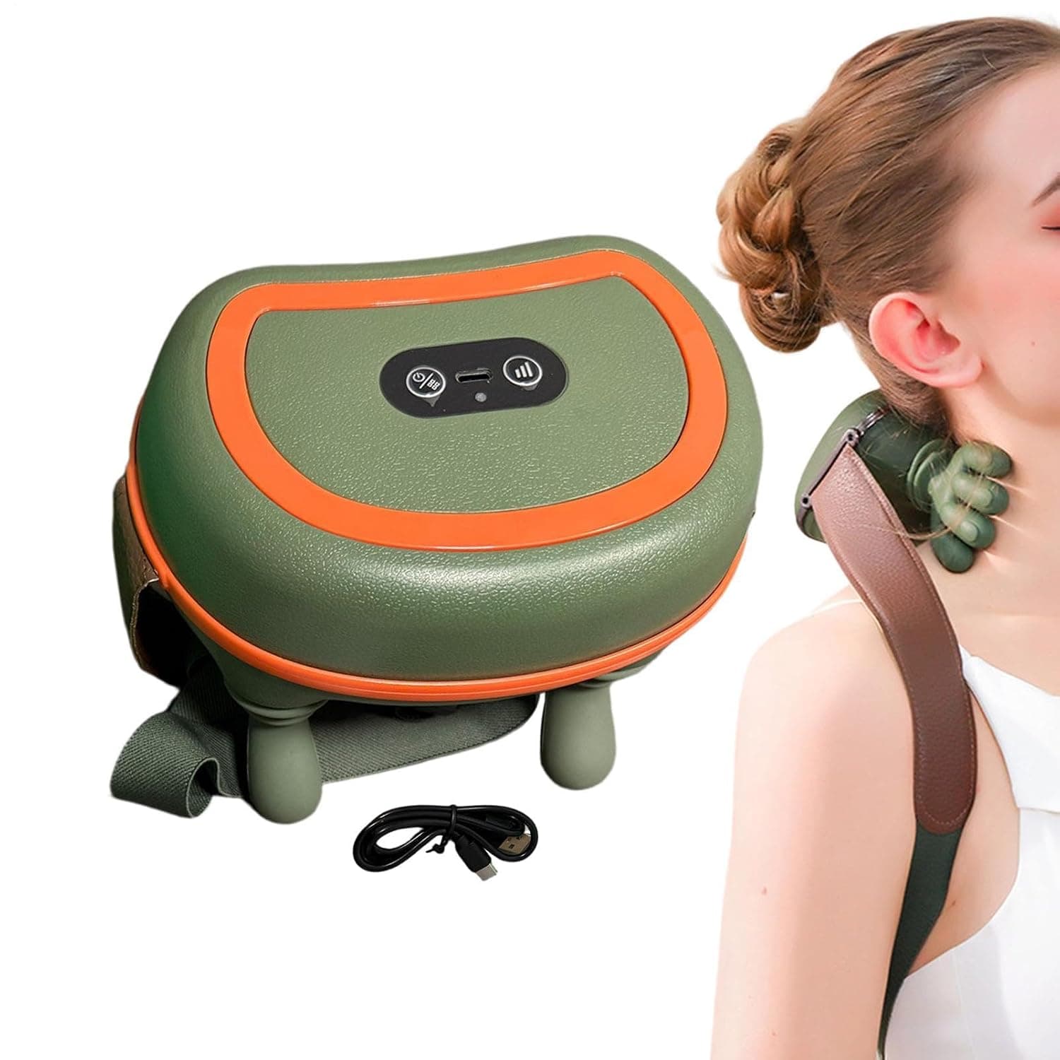 Neck Massage Rechargeable Electric Ergonomic Cordless | Portable Neck Massager with Fingers for Relaxation Recovery Feet Back Home Office Apartment Travel